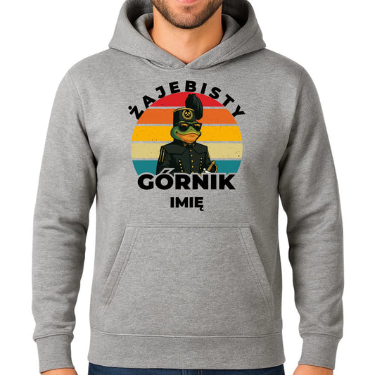 Bluza męska z kapturem - prezent dla górnika - Żajebisty górnik - personalizowana G19 - StoryCups.pl