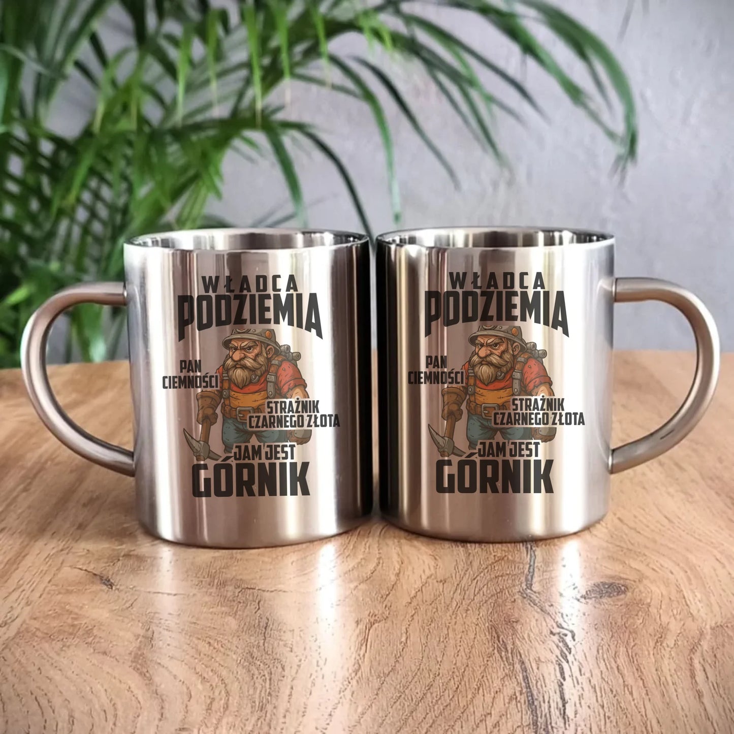 Kubek metalowy - prezent dla górnika - Władca podziemia Górnik G20 - StoryCups.pl
