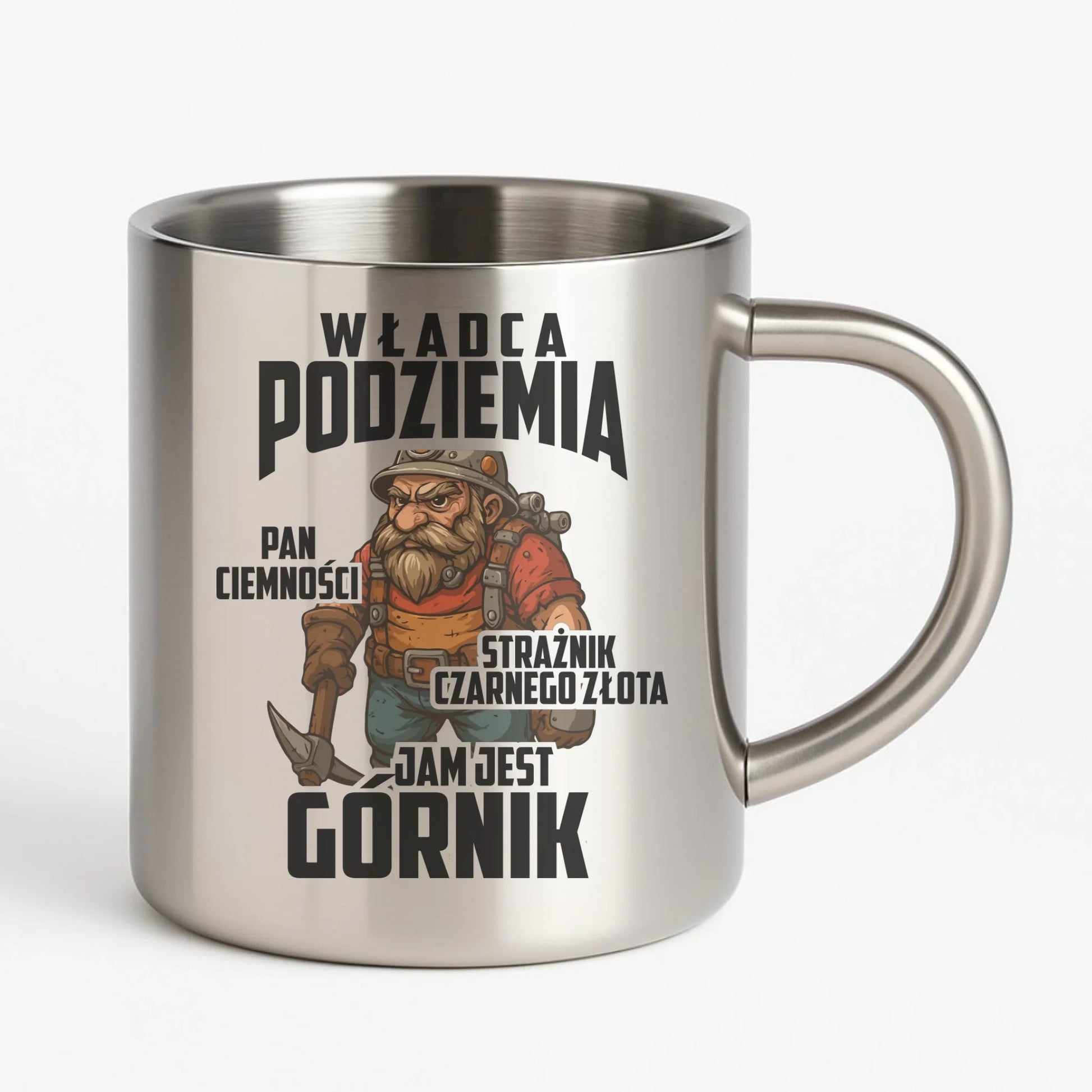 Kubek metalowy - prezent dla górnika - Władca podziemia Górnik G20 - StoryCups.pl