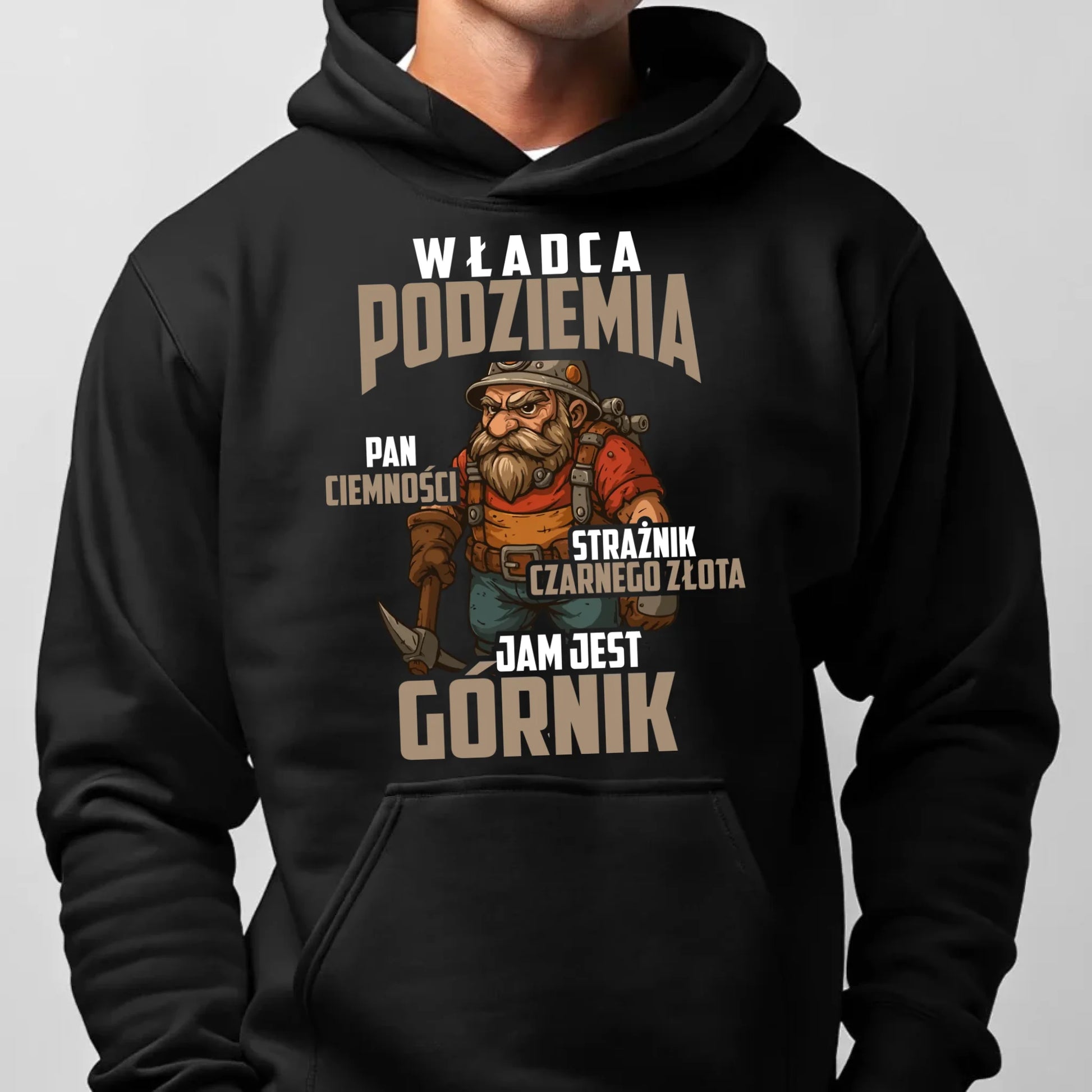 Bluza męska z kapturem - prezent dla górnika - Władca podziemia Górnik G20 - StoryCups.pl
