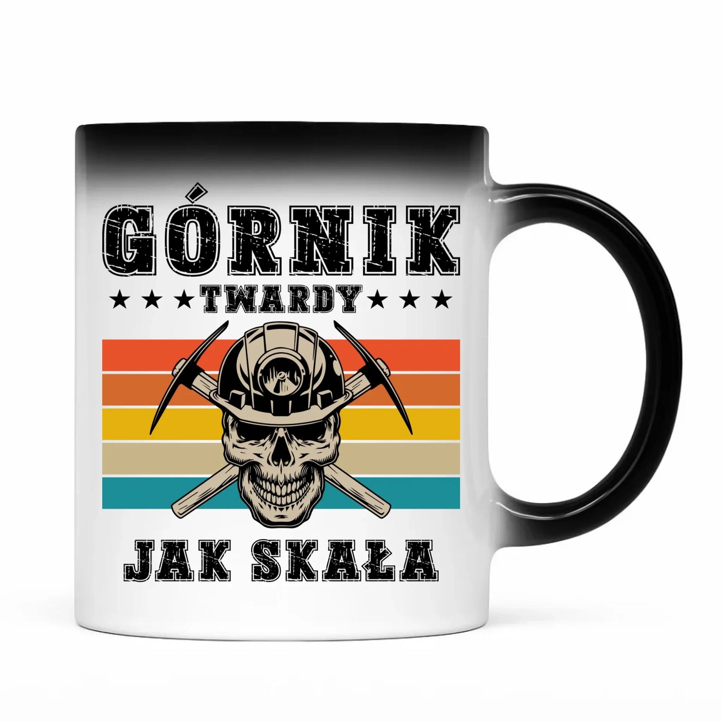 Kubek magiczny - prezent dla górnika - Górnik twardy jak skała G21 - StoryCups.pl