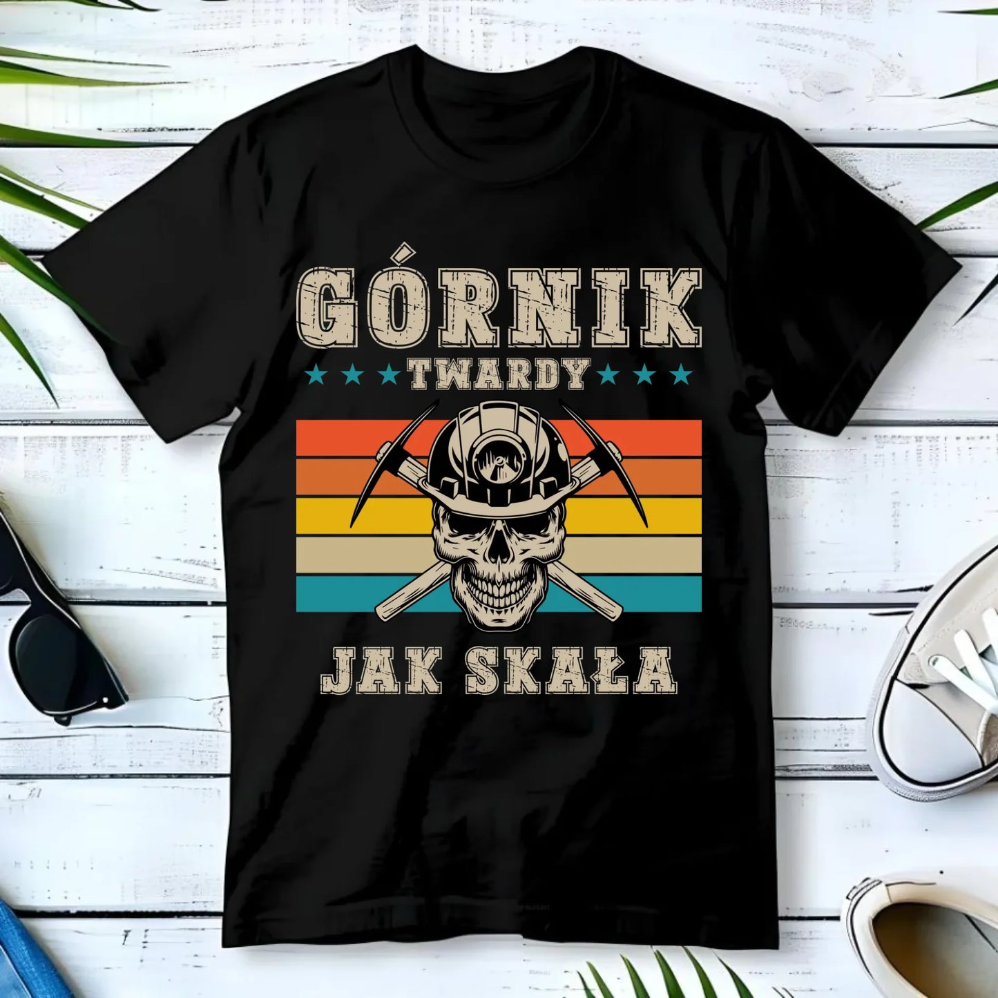 Koszulka męska - prezent dla górnika - Górnik twardy jak skała G21 - StoryCups.pl