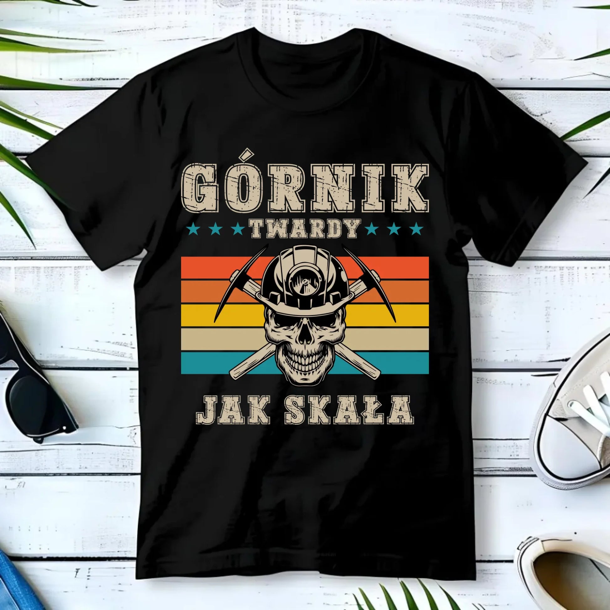 Koszulka męska - prezent dla górnika - Górnik twardy jak skała G21 - StoryCups.pl