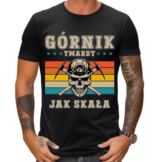 Koszulka męska - prezent dla górnika - Górnik twardy jak skała G21 - StoryCups.pl