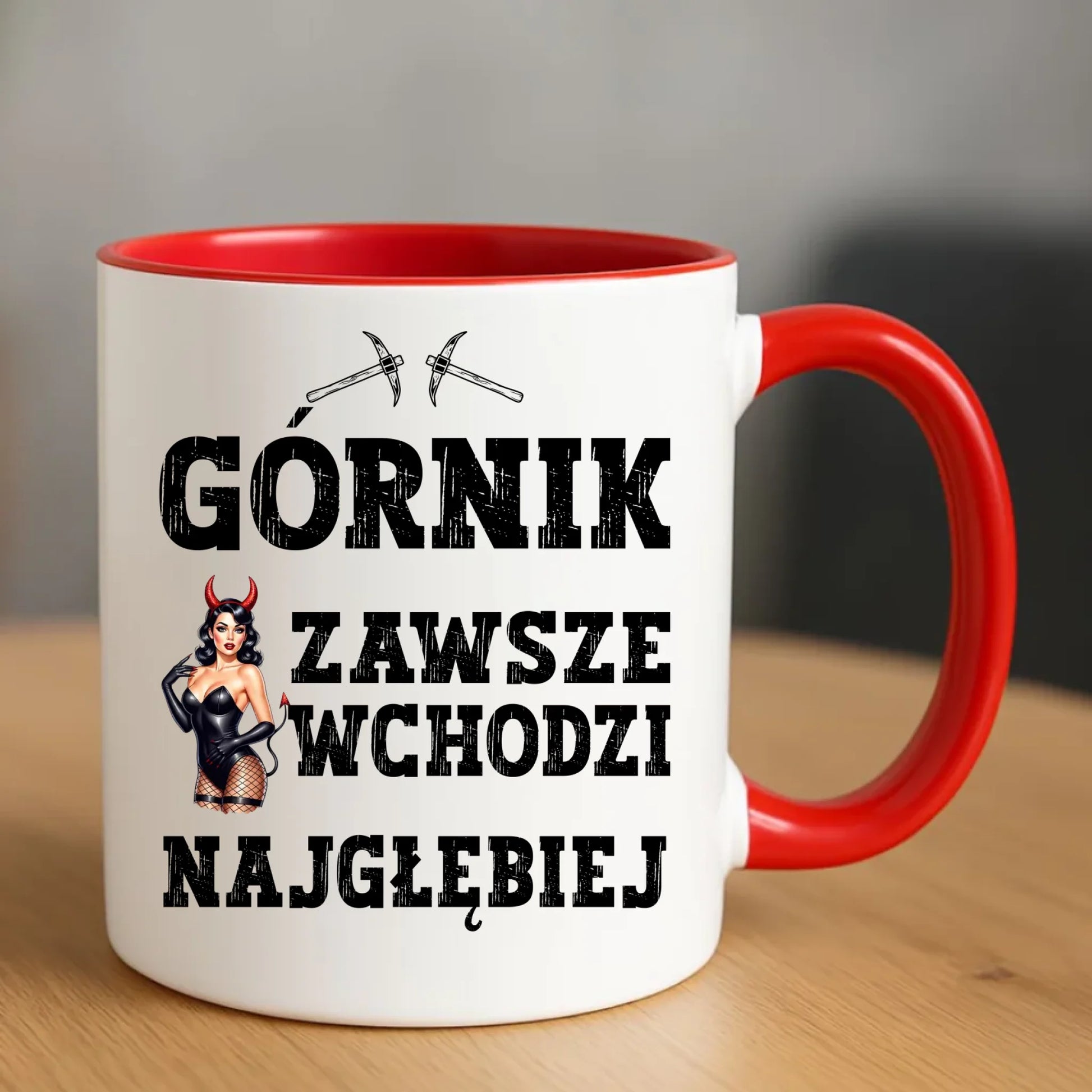 Kubek - prezent dla górnika - Górnik zawsze wchodzi najgłębiej G22 - StoryCups.pl