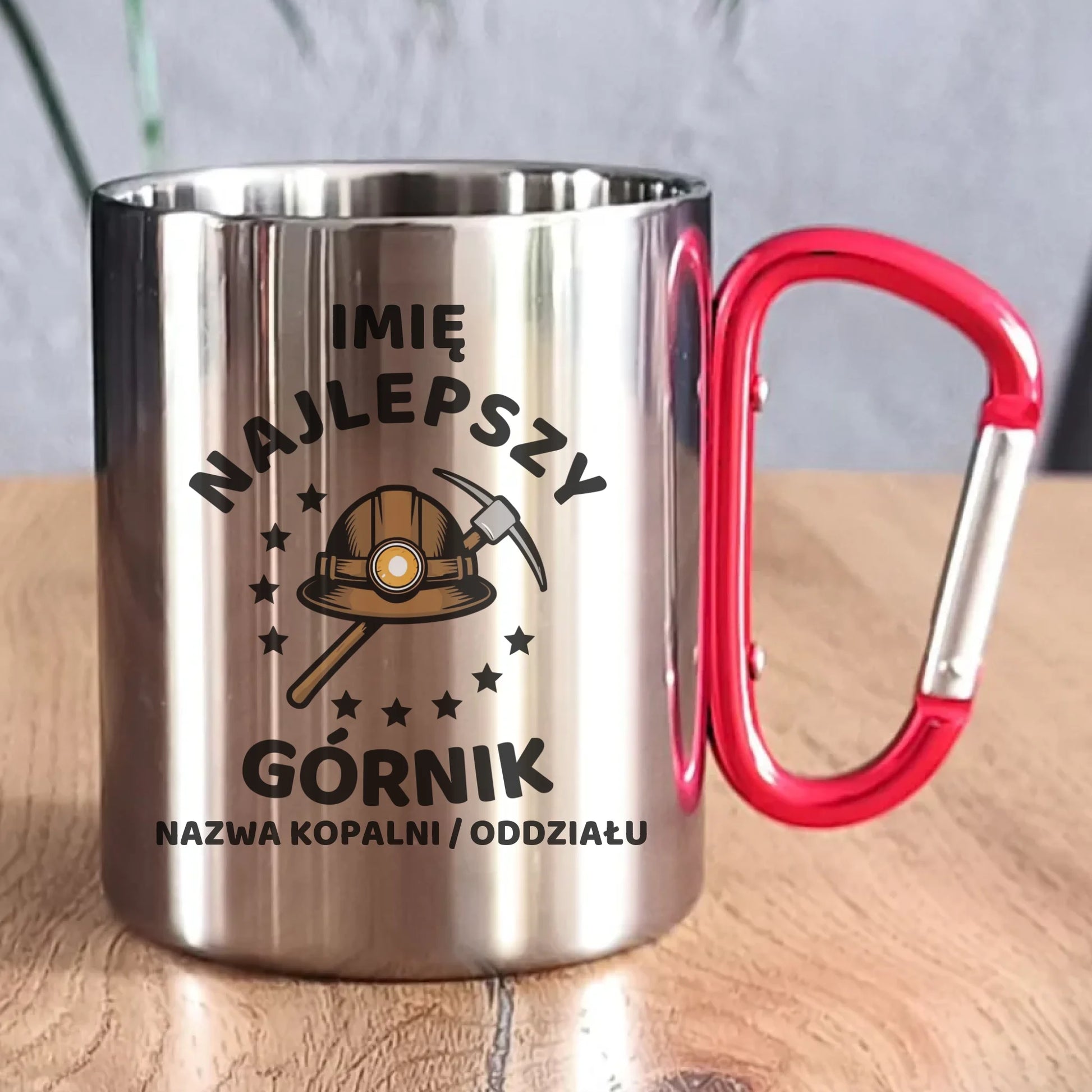 Kubek metalowy - prezent dla górnika - Najlepszy górnik - personalizowany G23 - StoryCups.pl