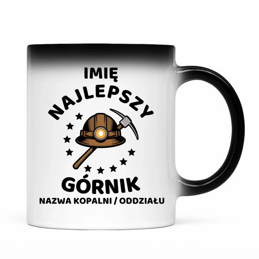 Kubek magiczny - prezent dla górnika - Najlepszy górnik - personalizowany G23 - StoryCups.pl