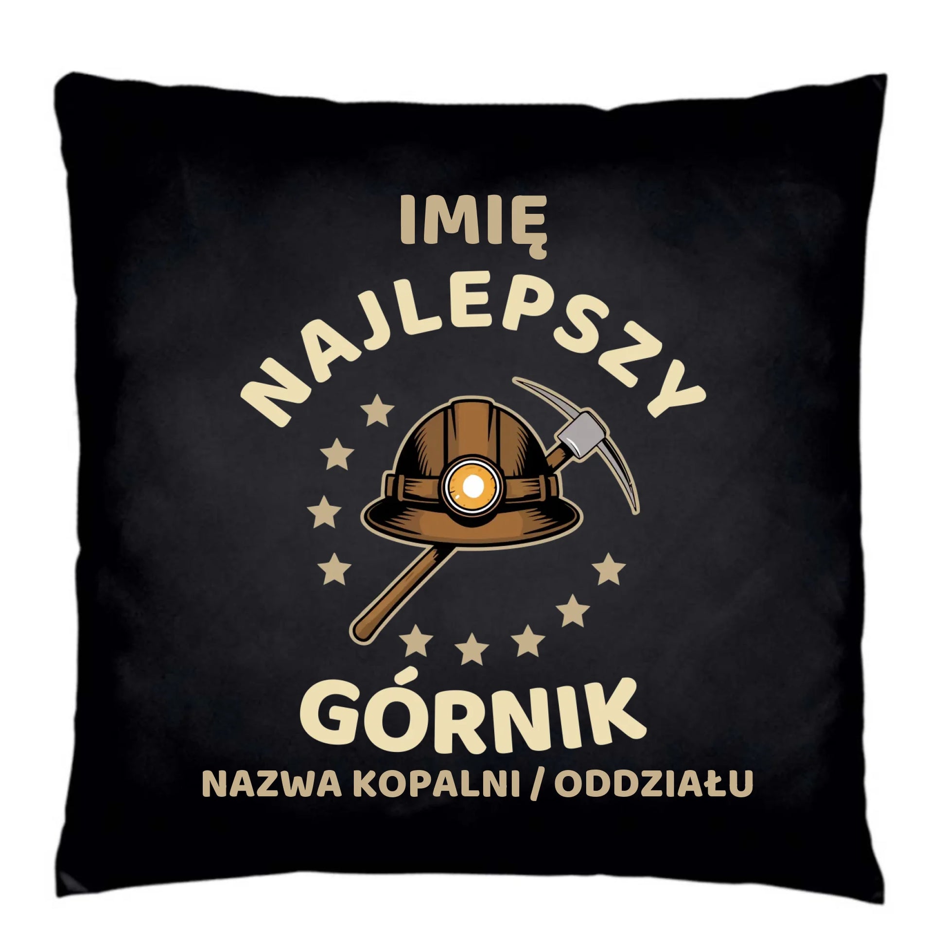 Poduszka dekoracyjna - prezent dla górnika - Najlepszy górnik - personalizowana G23 - StoryCups.pl
