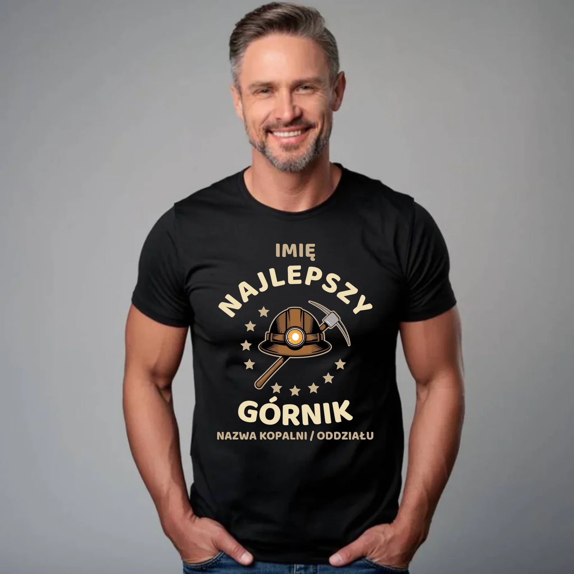 Koszulka męska - prezent dla górnika - Najlepszy górnik - personalizowana G23 - StoryCups.pl
