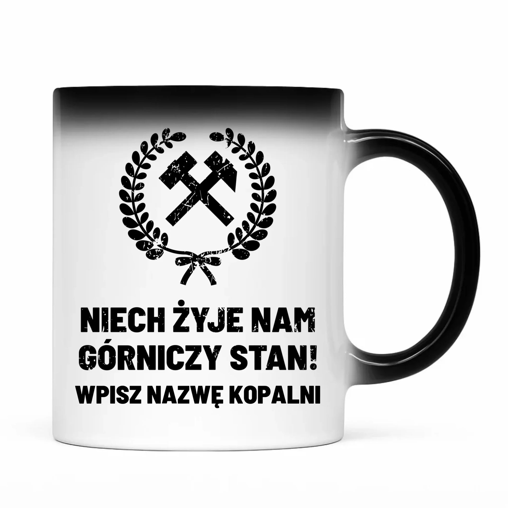 Kubek magiczny - prezent dla górnika - Niech żyje nam górniczy stan - personalizowany G24 - StoryCups.pl