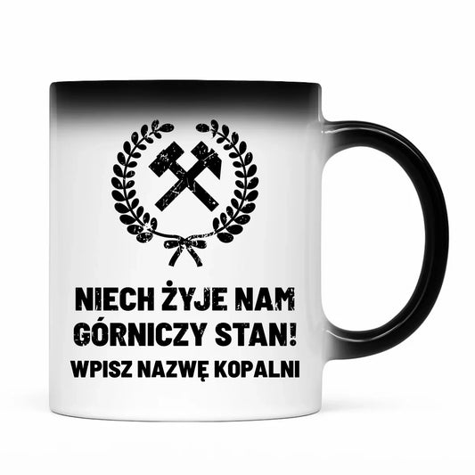 Kubek magiczny - prezent dla górnika - Niech żyje nam górniczy stan - personalizowany G24 - StoryCups.pl