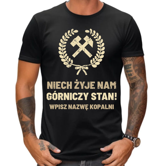 Koszulka męska - prezent dla górnika - Niech żyje nam górniczy stan - personalizowana G24 - StoryCups.pl