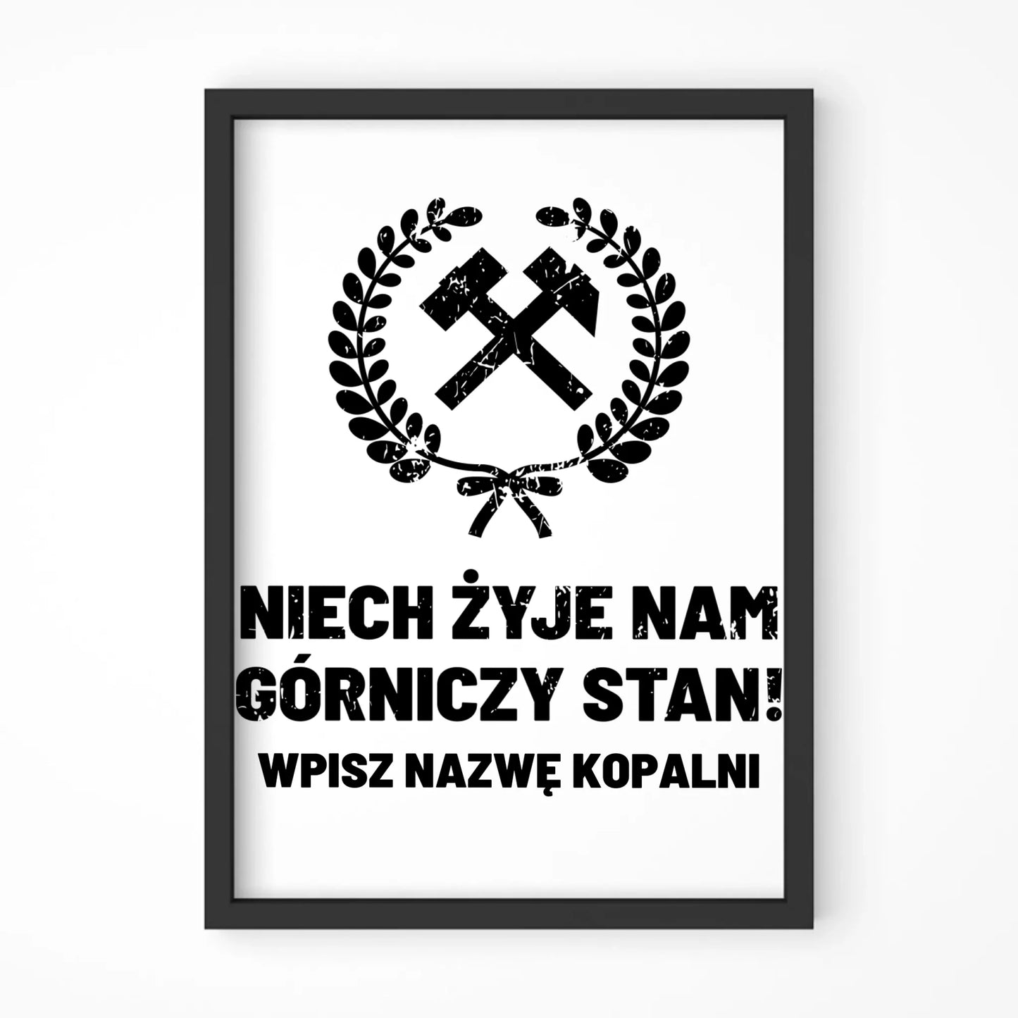 Plakat w ramie - prezent dla górnika - Niech żyje nam górniczy stan - personalizowany G24 - StoryCups.pl
