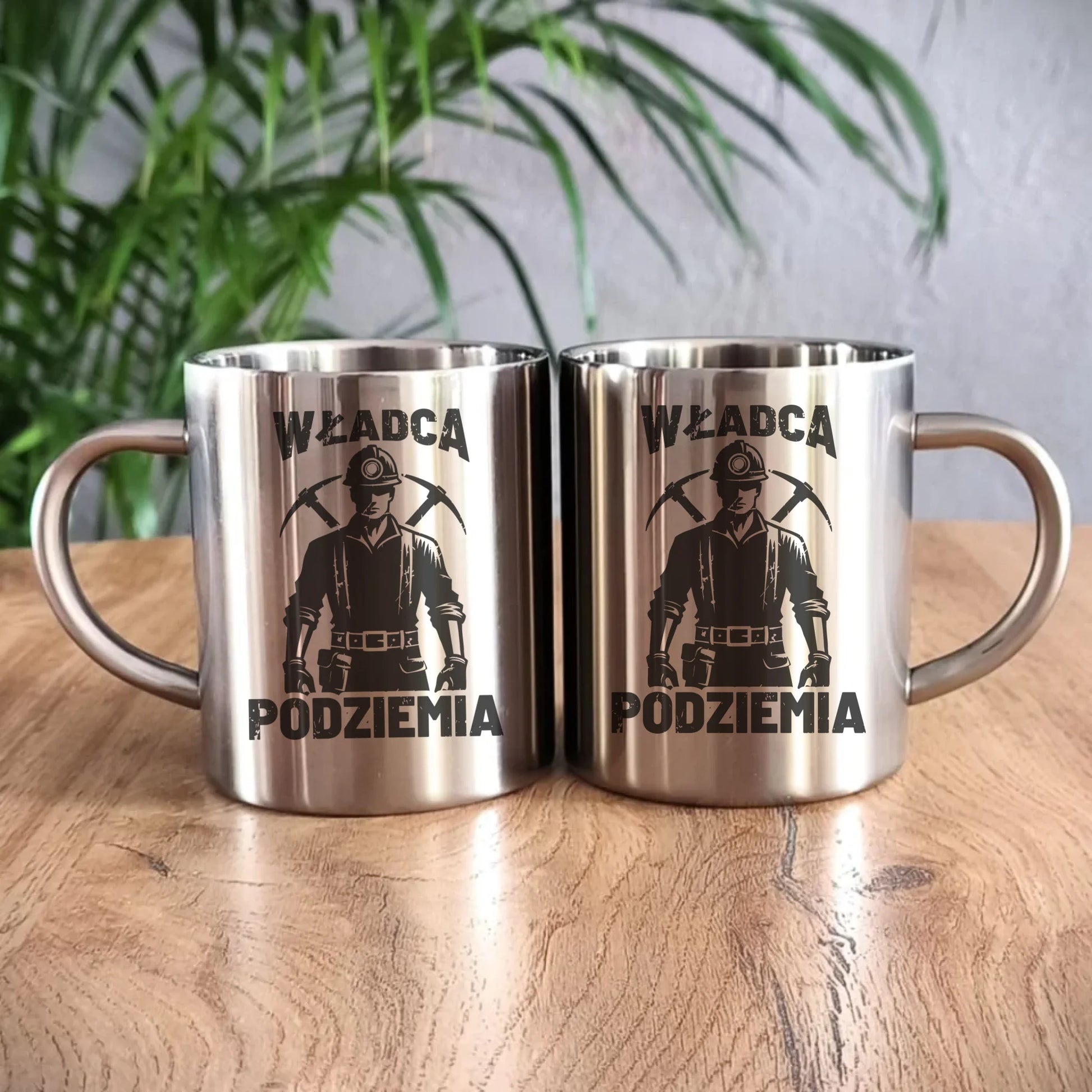 Kubek metalowy - prezent dla górnika - Władca podziemia G25 - StoryCups.pl
