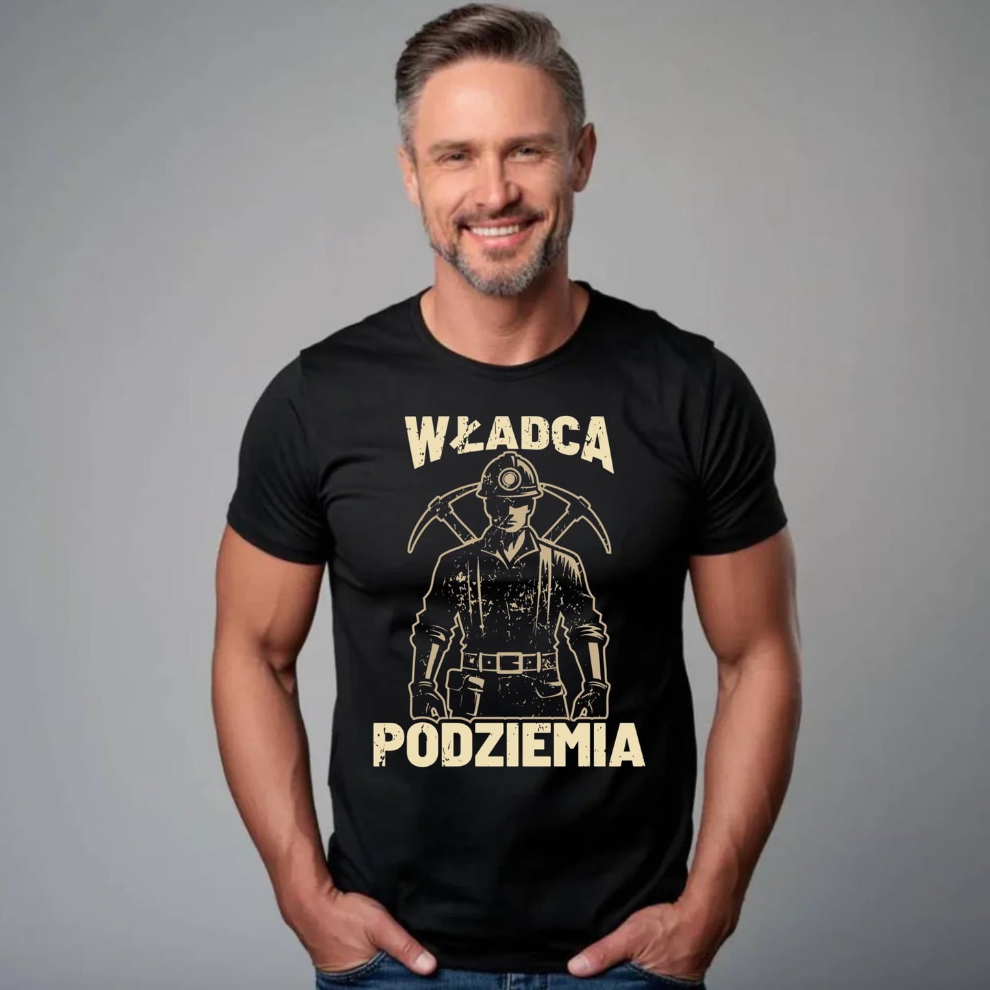 Koszulka męska - prezent dla górnika - Władca podziemia G25 - StoryCups.pl