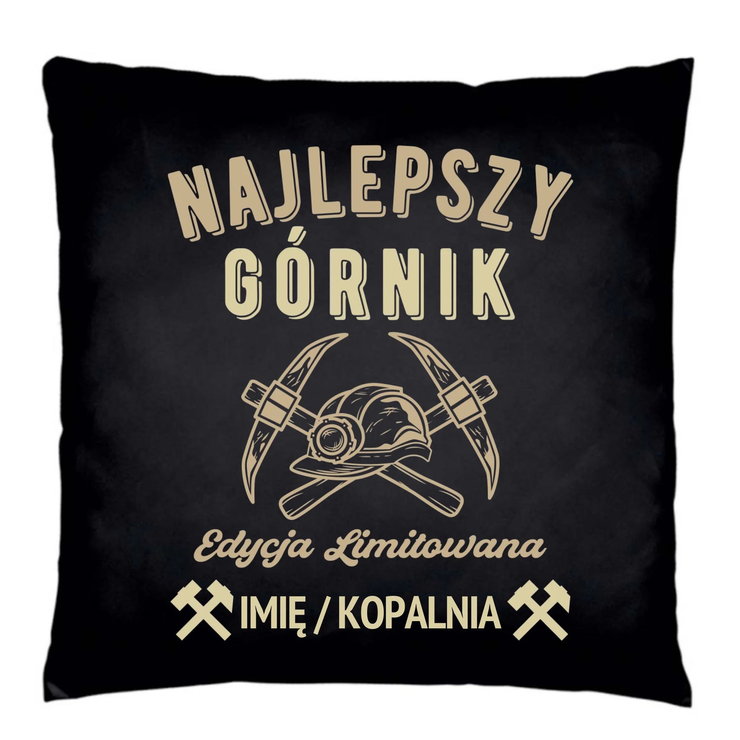 Poduszka dekoracyjna - prezent dla górnika - Najlepszy górnik - personalizowana G27 - StoryCups.pl