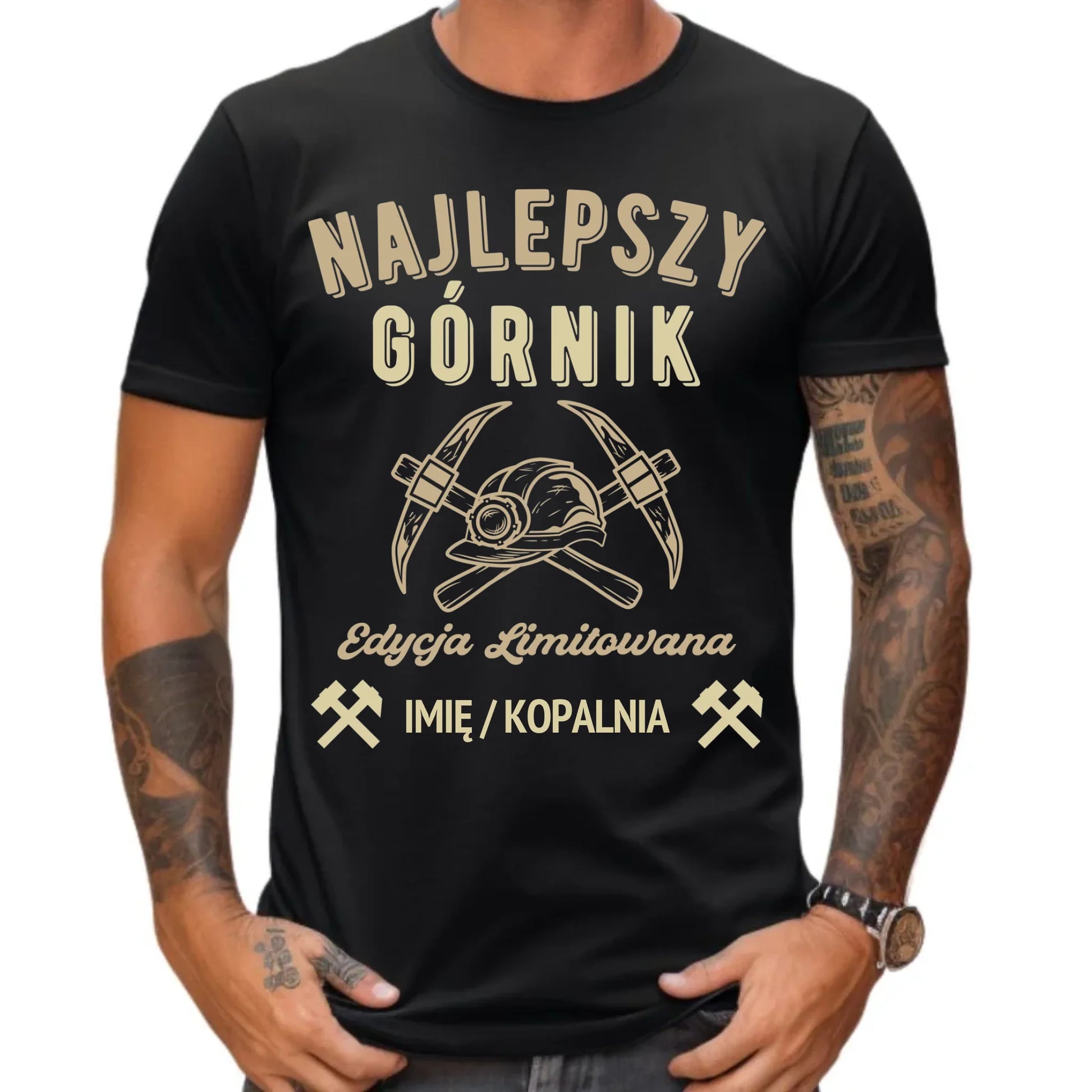 Koszulka męska - prezent dla górnika - Najlepszy górnik - personalizowana G27 - StoryCups.pl