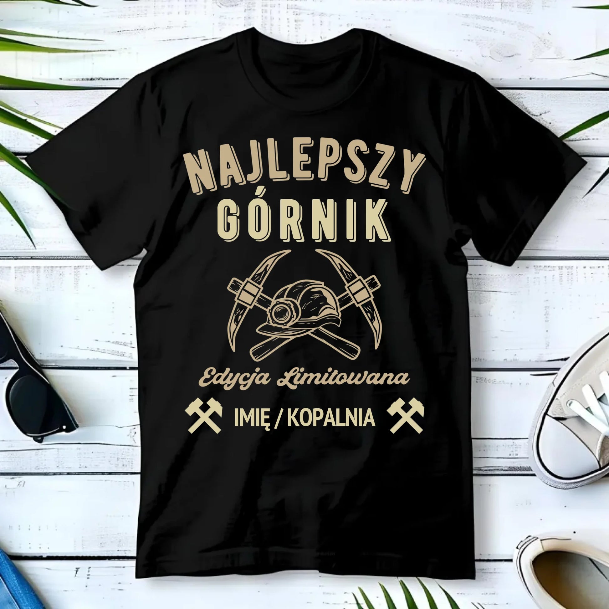 Koszulka męska - prezent dla górnika - Najlepszy górnik - personalizowana G27 - StoryCups.pl