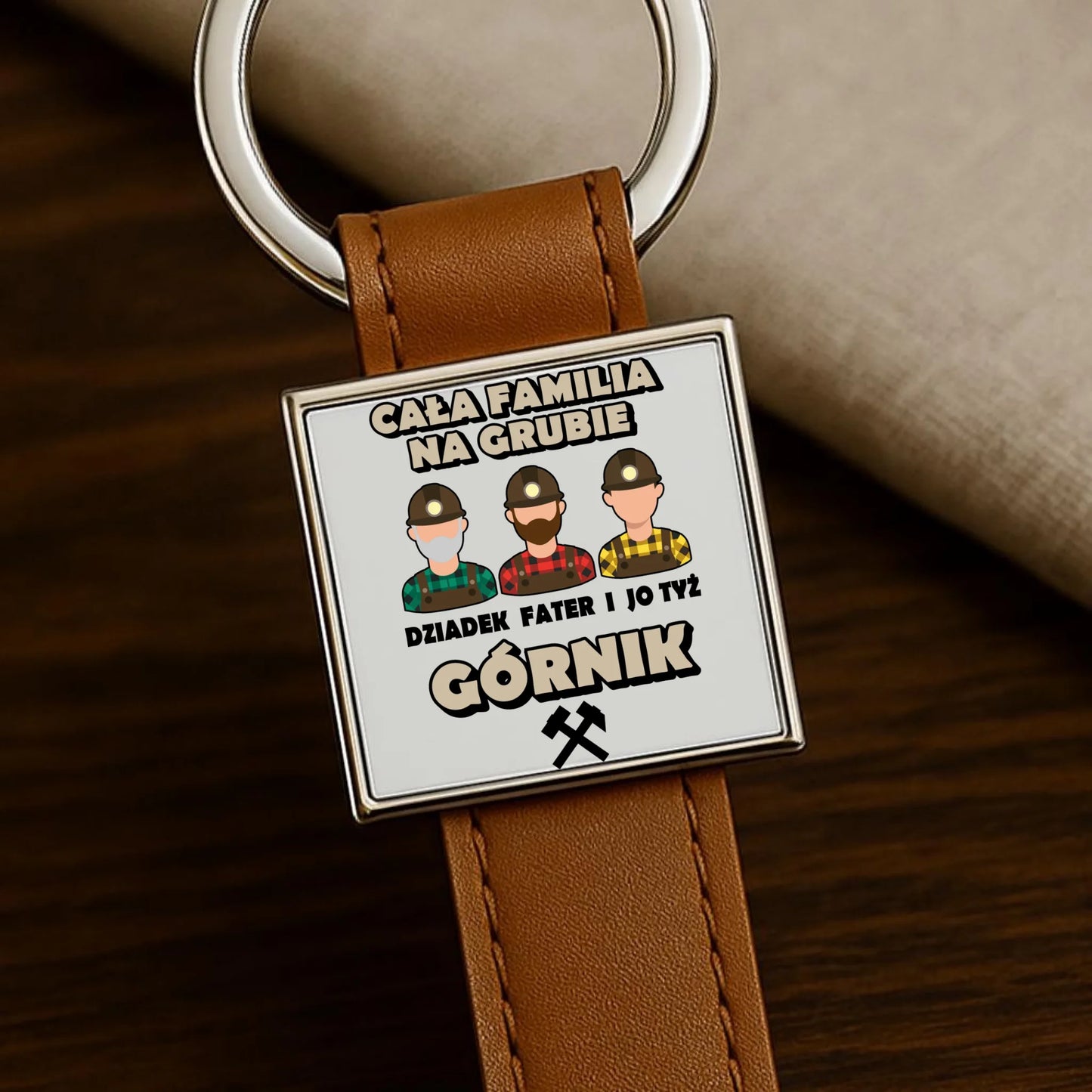 Brelok - prezent dla górnika - Cała familia na grubie dziadek fater i jo tyż górnik G10 - StoryCups.pl