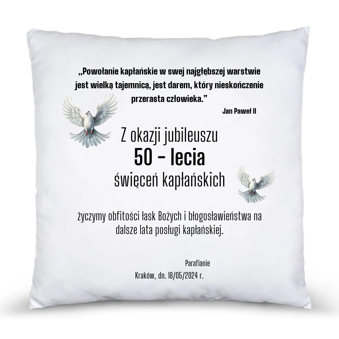 Poduszka dla księdza JUBILEUSZ KAPŁAŃSTWA DU04 - StoryCups.pl