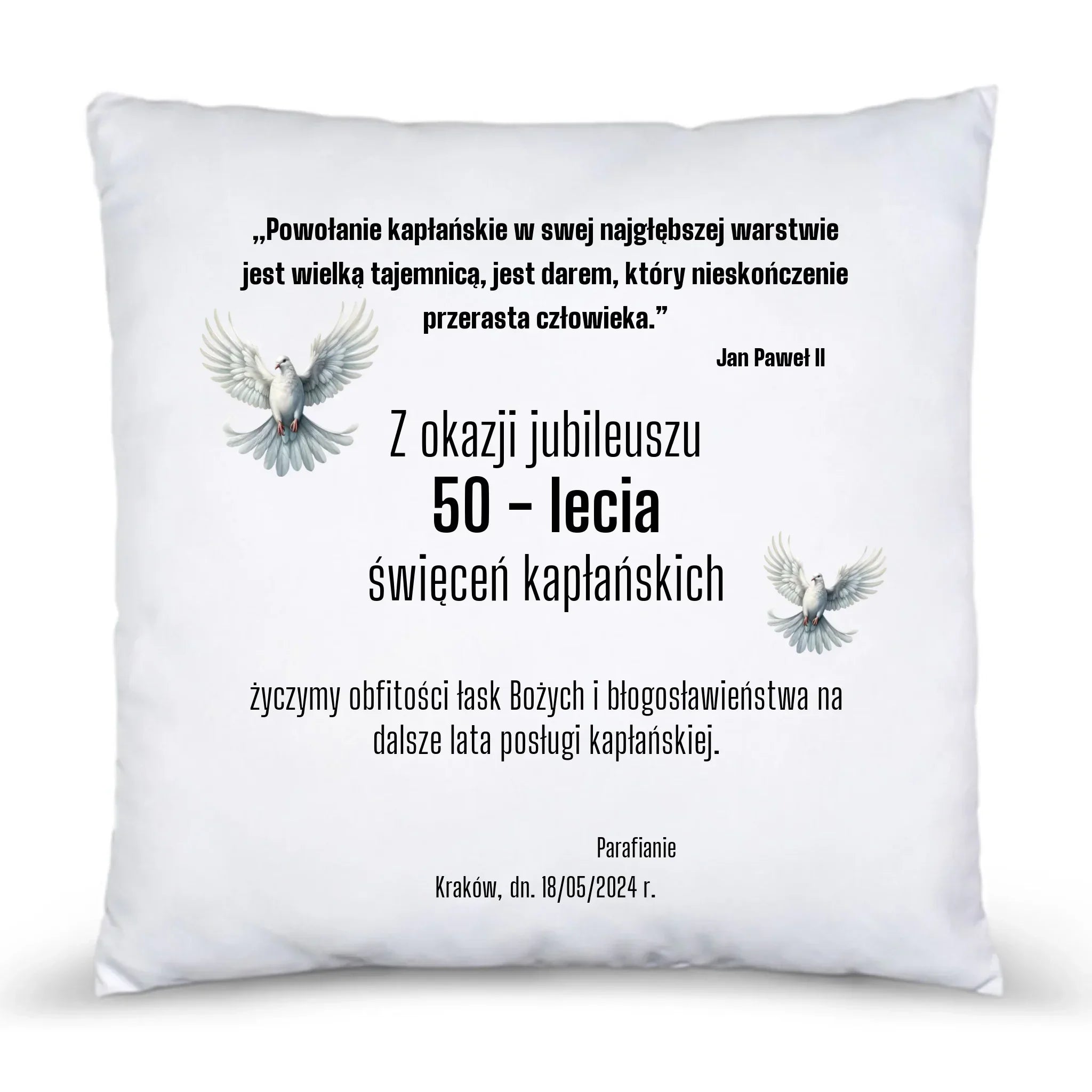 Poduszka dla księdza JUBILEUSZ KAPŁAŃSTWA DU04 - StoryCups.pl