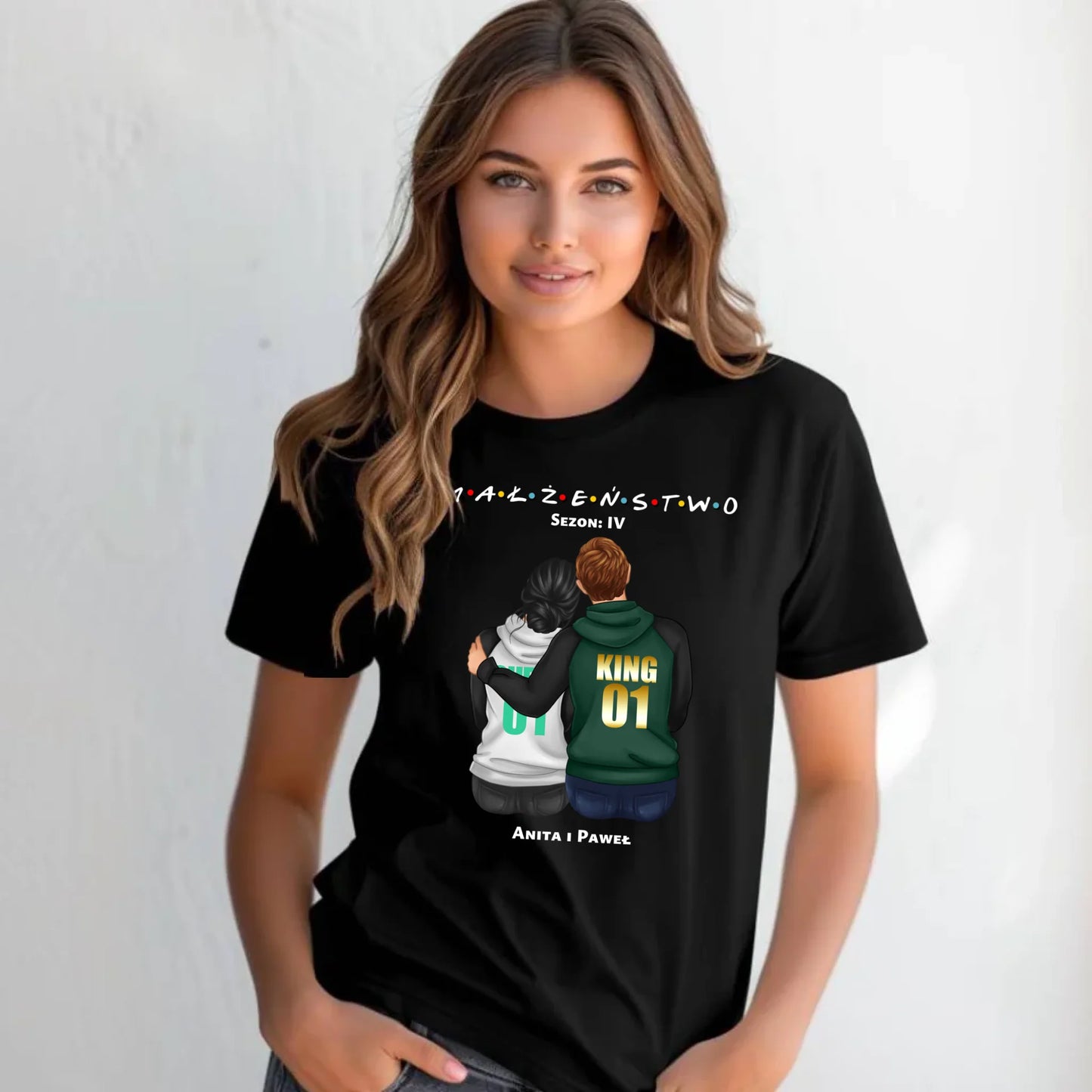 Koszulka damska dla par - personalizowany prezent dla żony na rocznicę ślubu – Małżeństwo W05 - StoryCups.pl