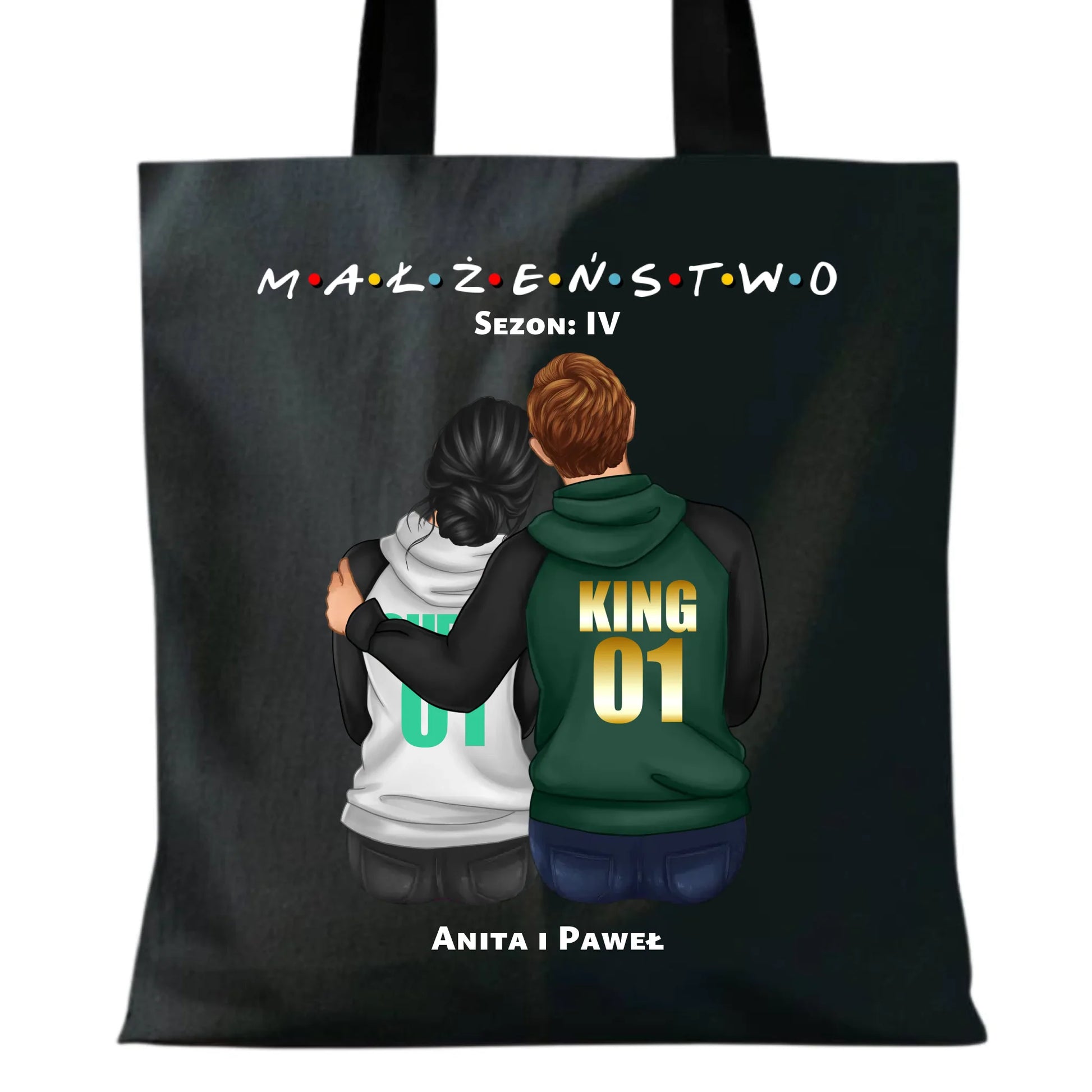 Torba dla par - personalizowany prezent dla żony i męża na rocznicę ślubu – Małżeństwo W05 - StoryCups.pl