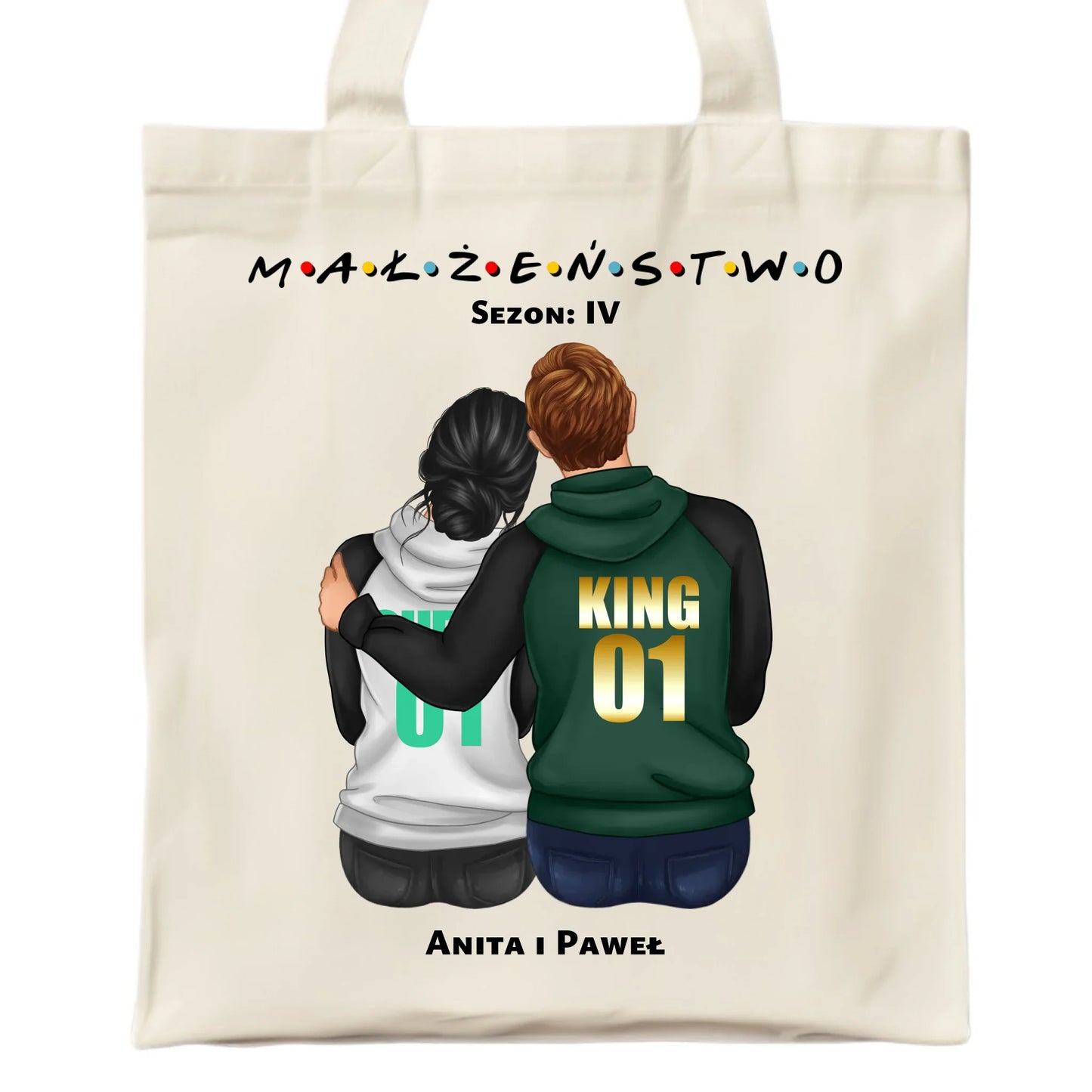 Torba dla par - personalizowany prezent dla żony i męża na rocznicę ślubu – Małżeństwo W05 - StoryCups.pl