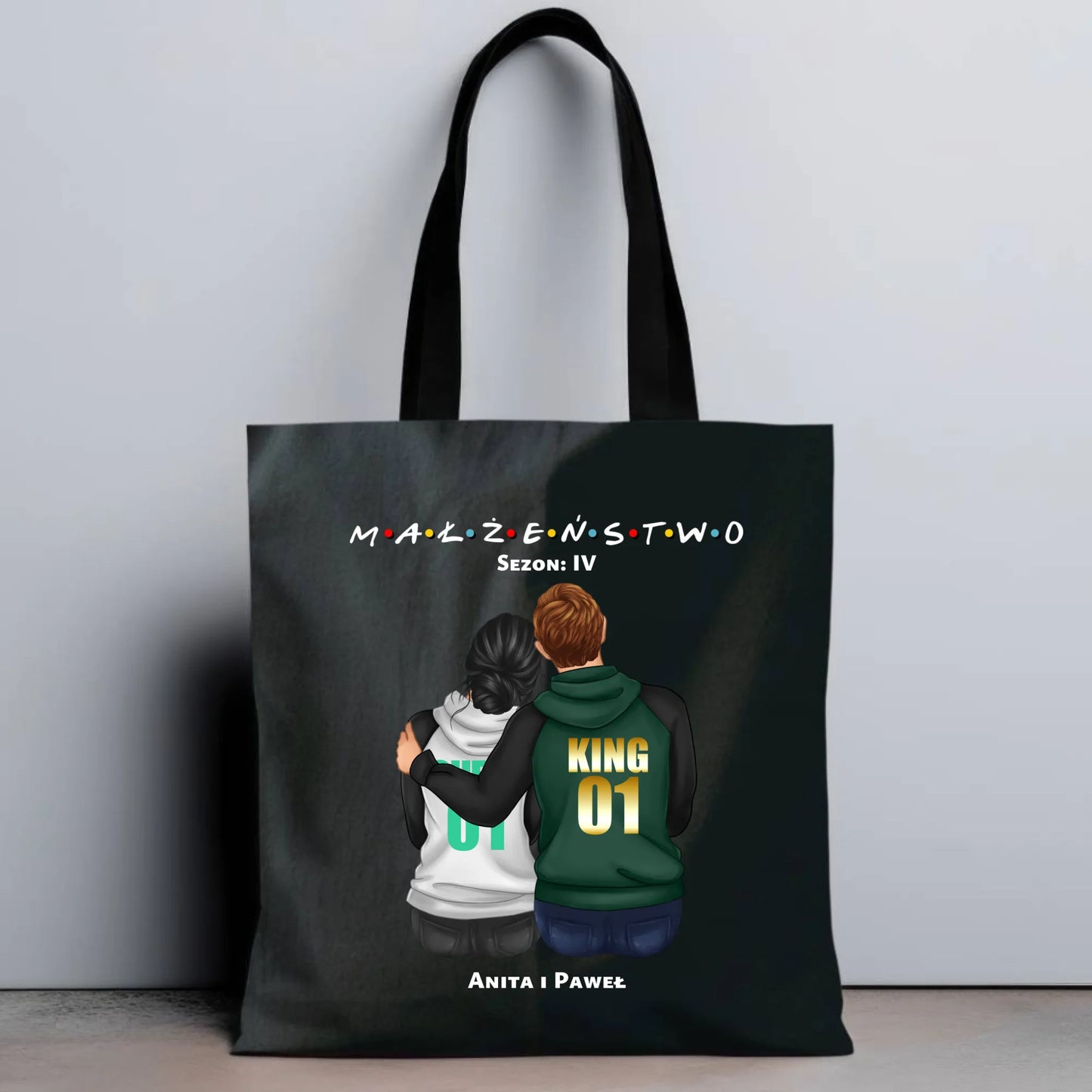 Torba dla par - personalizowany prezent dla żony i męża na rocznicę ślubu – Małżeństwo W05 - StoryCups.pl