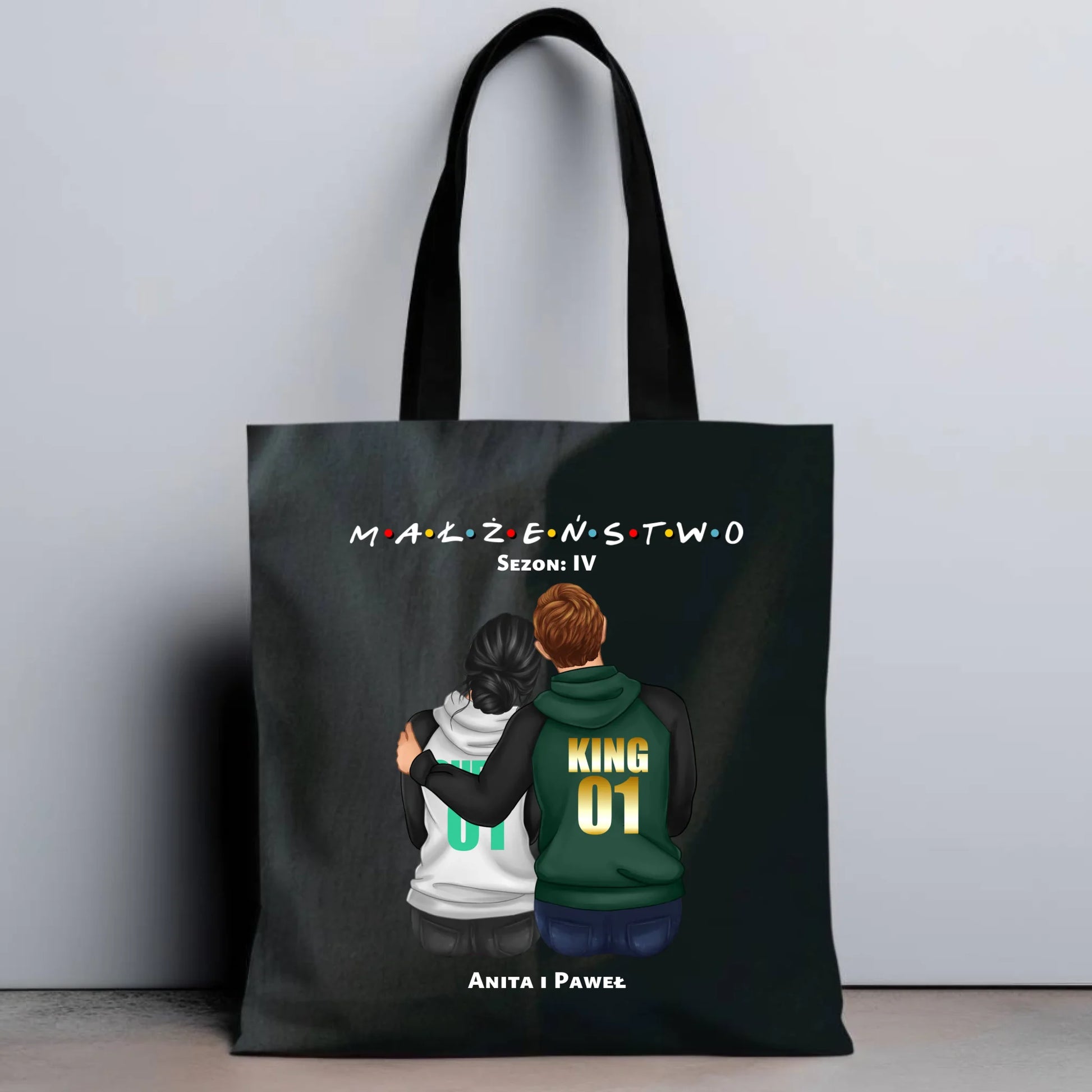 Torba dla par - personalizowany prezent dla żony i męża na rocznicę ślubu – Małżeństwo W05 - StoryCups.pl