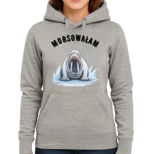 Bluza damska z kapturem - prezent dla morsa - Morsowałam - Mors HM18 - StoryCups.pl