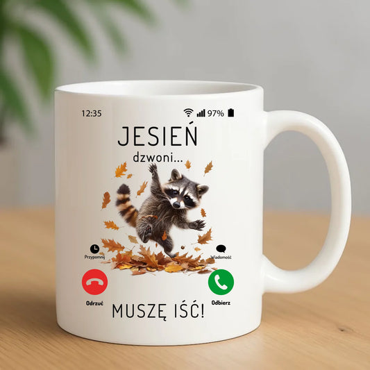 Kubek jesienny - Jesień dzwoni muszę iść JS18 - StoryCups.pl