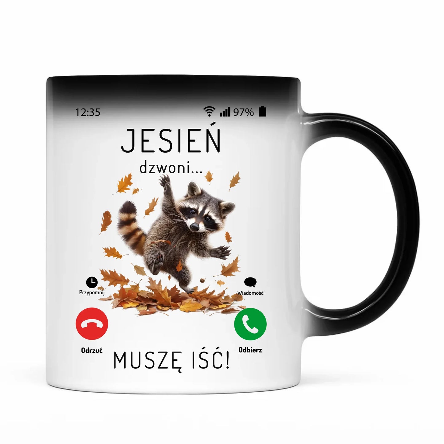 Kubek magiczny jesienny - Jesień dzwoni muszę iść JS18 - StoryCups.pl