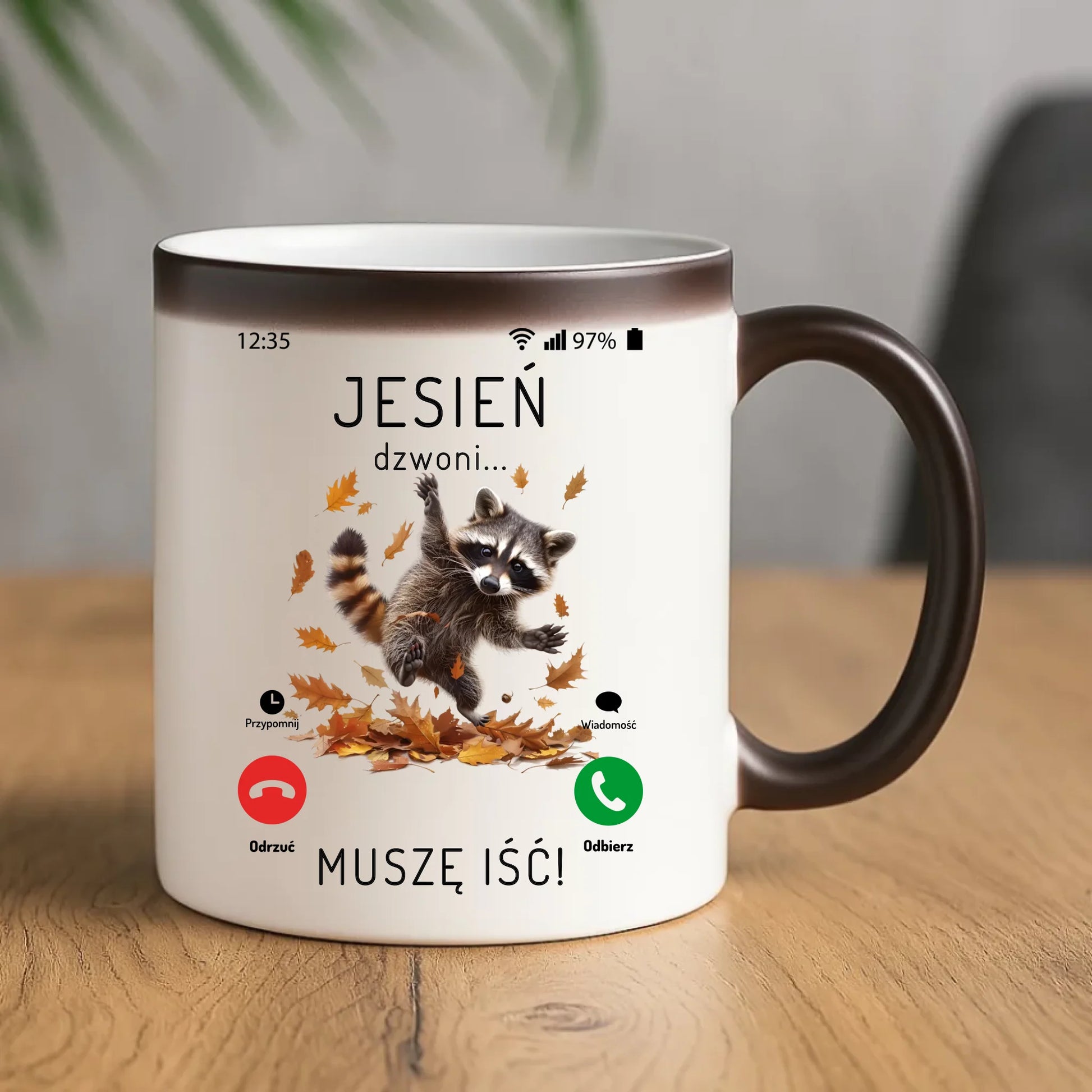 Kubek magiczny jesienny - Jesień dzwoni muszę iść JS18 - StoryCups.pl