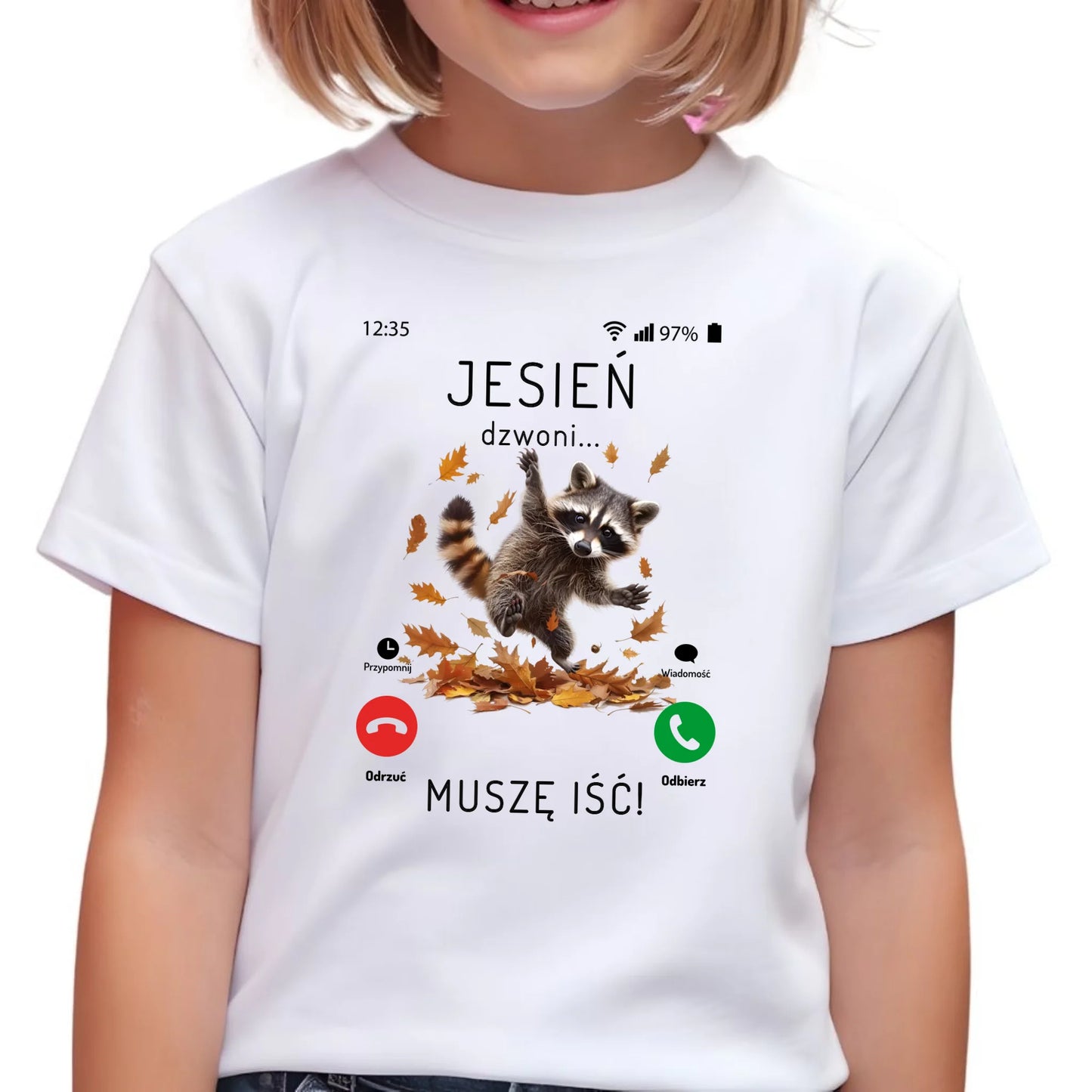 Koszulka dziecięca jesienna - Jesień dzwoni muszę iść JS18 - StoryCups.pl