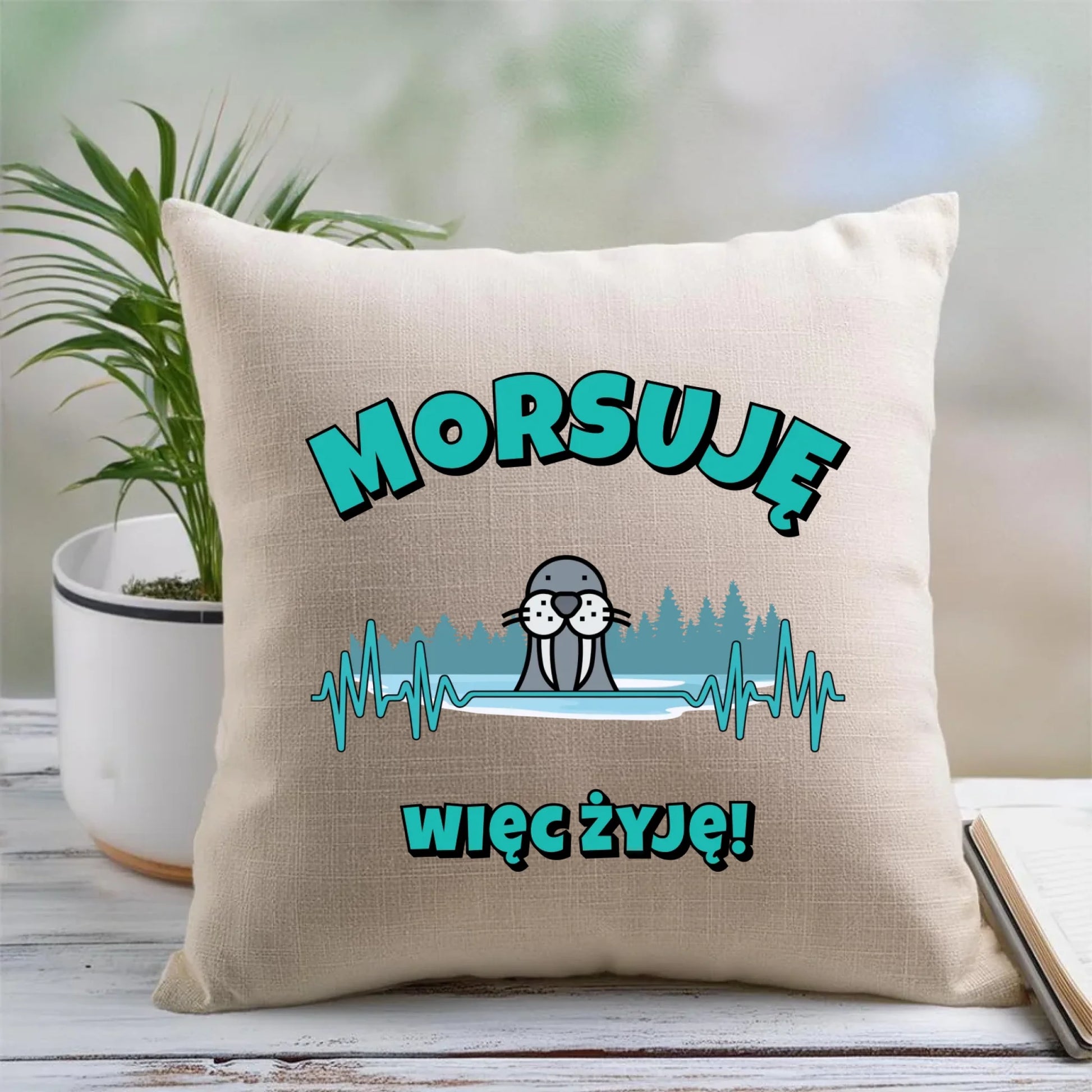 Poduszka - prezent dla morsa - Morsuję więc żyję - Mors HM02 - StoryCups.pl