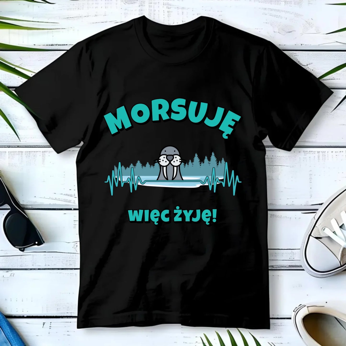 Koszulka męska - prezent dla morsa - Morsuję więc żyję - Mors HM02 - StoryCups.pl