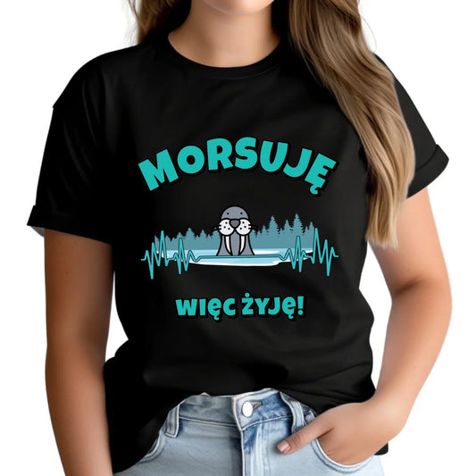 Koszulka damska - prezent dla morsa - Morsuję więc żyję - Mors HM02 - StoryCups.pl