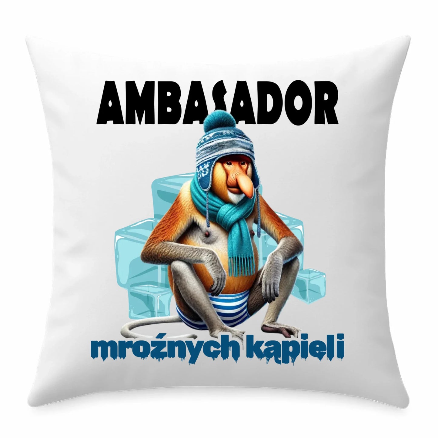 Poduszka - prezent dla morsa - Janusz Nosacz Mors - Ambasador mroźnych kąpieli HM03 - StoryCups.pl