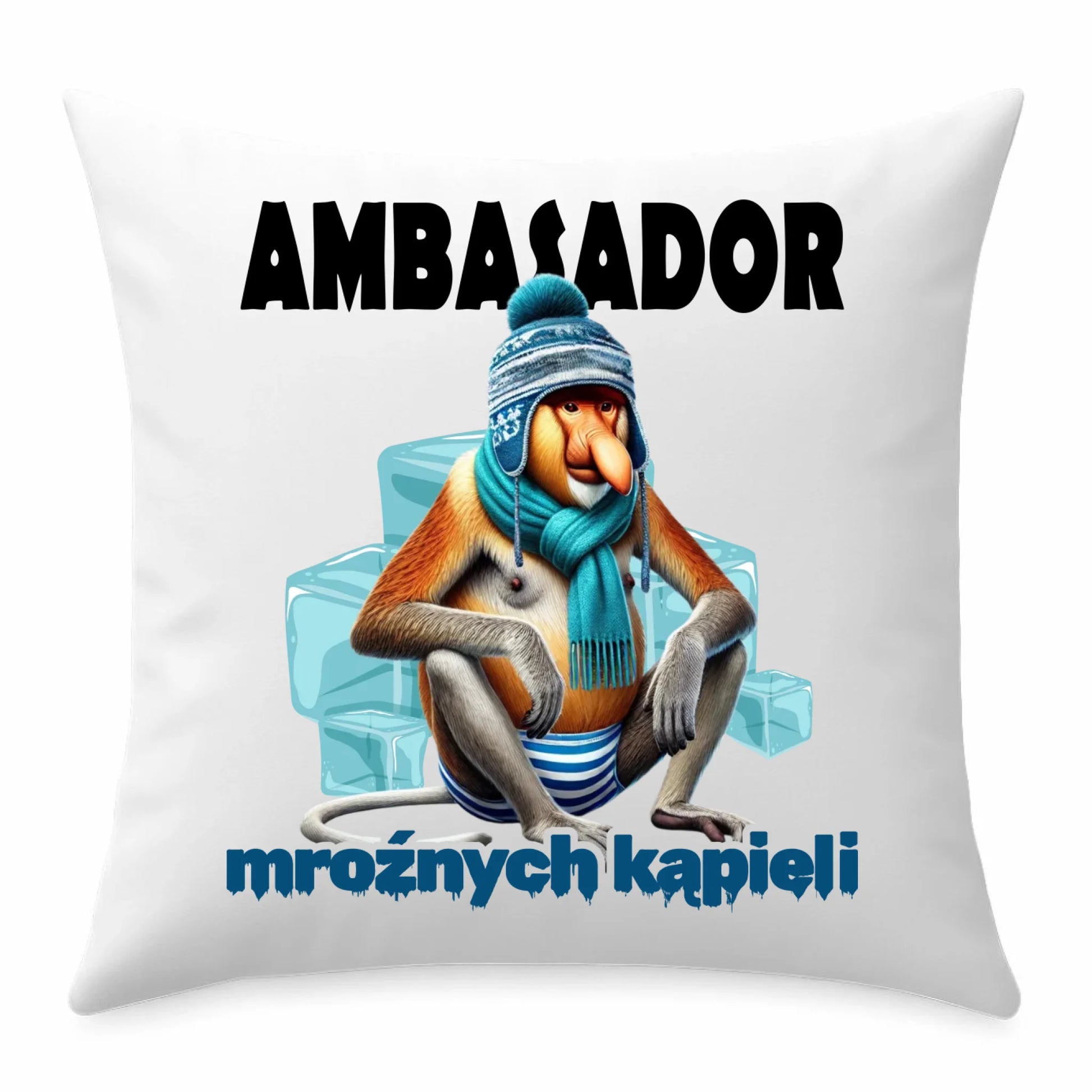 Poduszka - prezent dla morsa - Janusz Nosacz Mors - Ambasador mroźnych kąpieli HM03 - StoryCups.pl