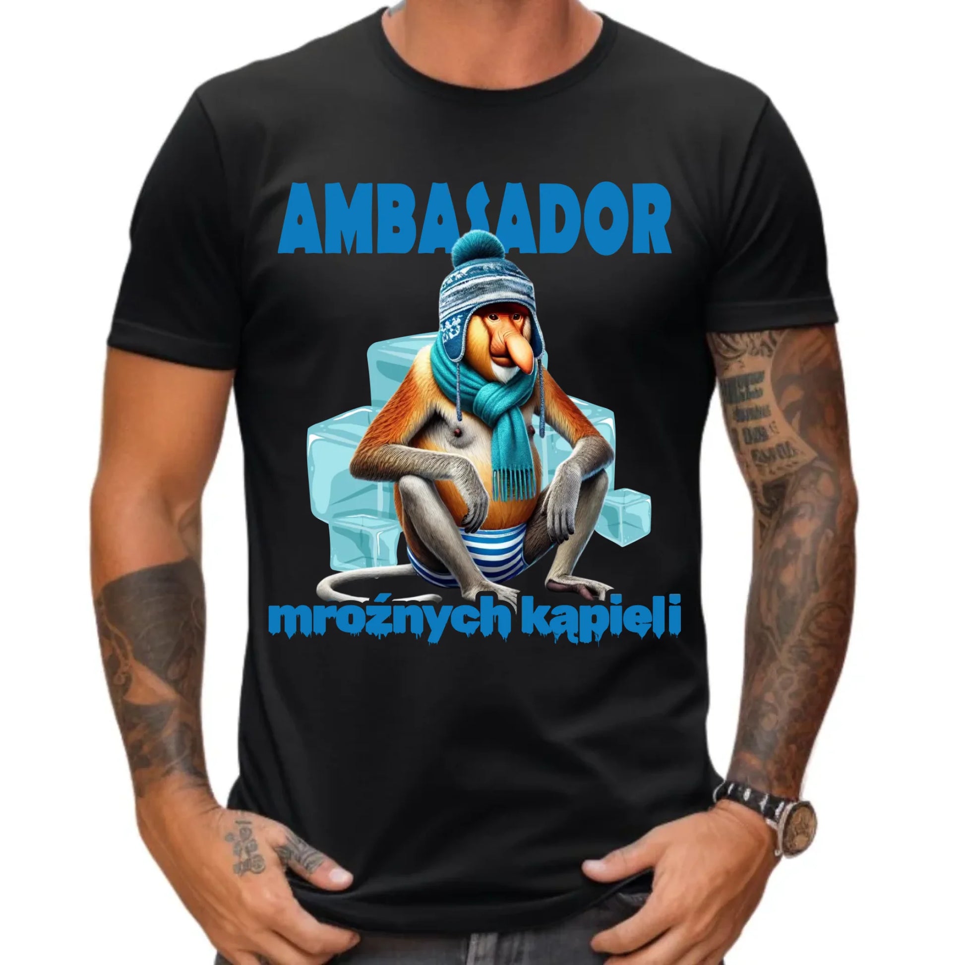 Koszulka męska - prezent dla morsa - Janusz Nosacz Mors - Ambasador mroźnych kąpieli HM03 - StoryCups.pl