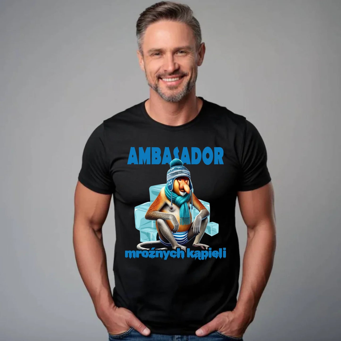 Koszulka męska - prezent dla morsa - Janusz Nosacz Mors - Ambasador mroźnych kąpieli HM03 - StoryCups.pl