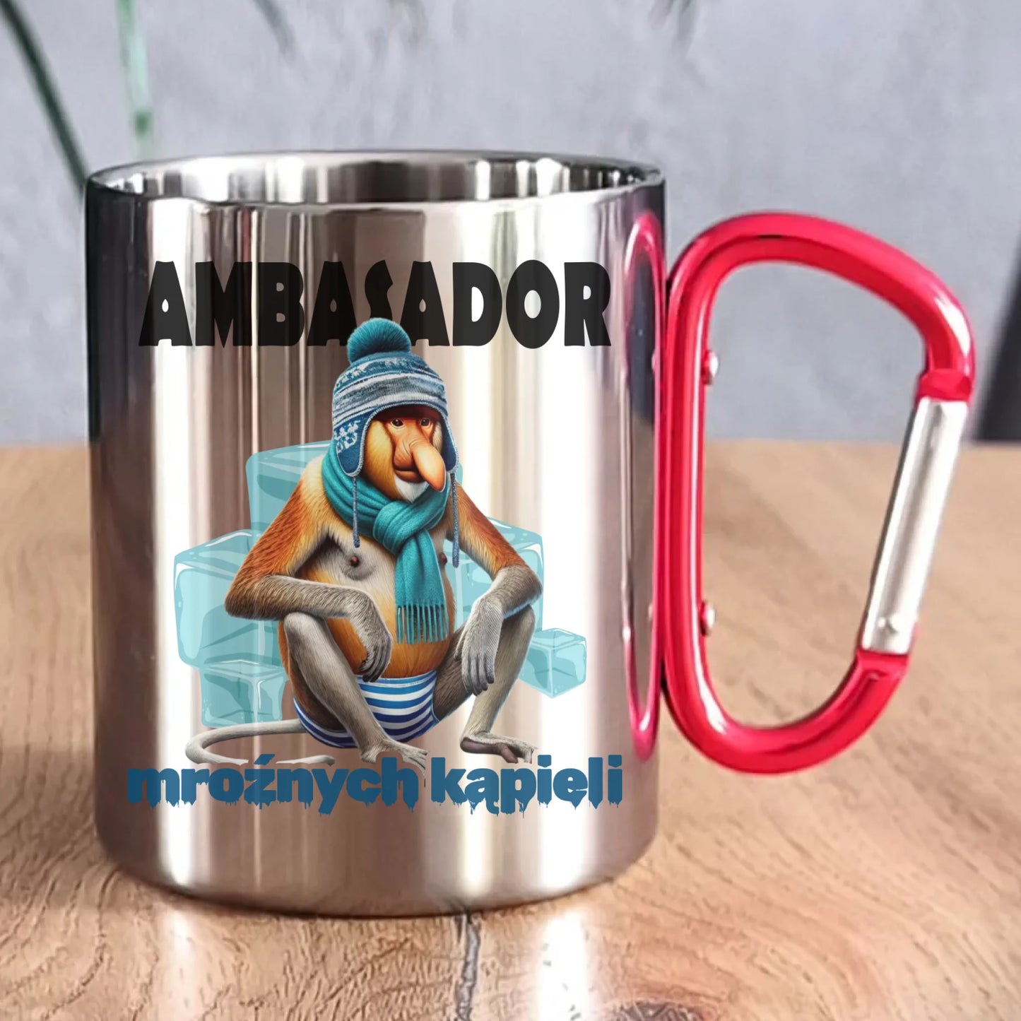 Kubek metalowy - prezent dla morsa - Janusz Nosacz Mors - Ambasador mroźnych kąpieli HM03 - StoryCups.pl