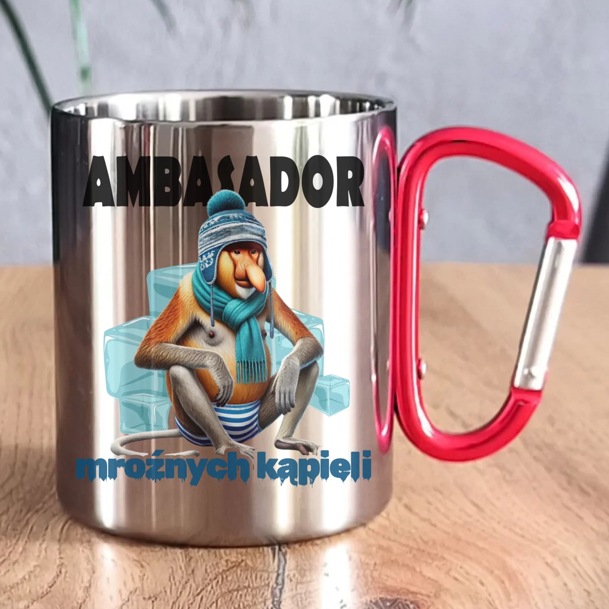 Kubek metalowy - prezent dla morsa - Janusz Nosacz Mors - Ambasador mroźnych kąpieli HM03 - StoryCups.pl