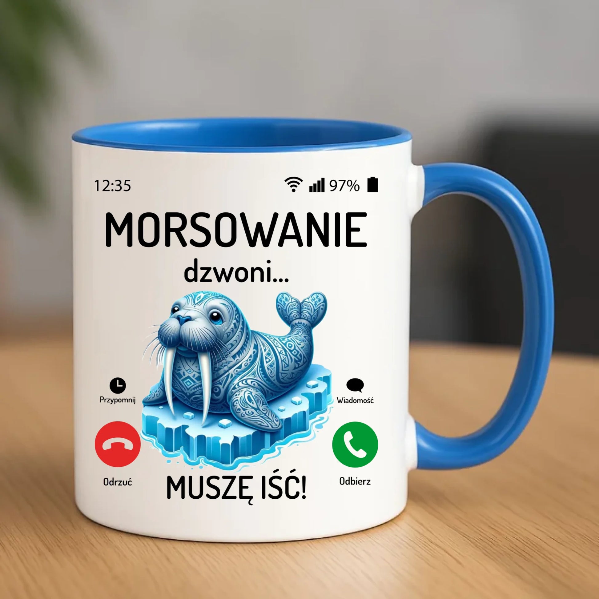Kubek - prezent dla morsa - Morsowanie dzwoni muszę iść - Mors HM04 - StoryCups.pl