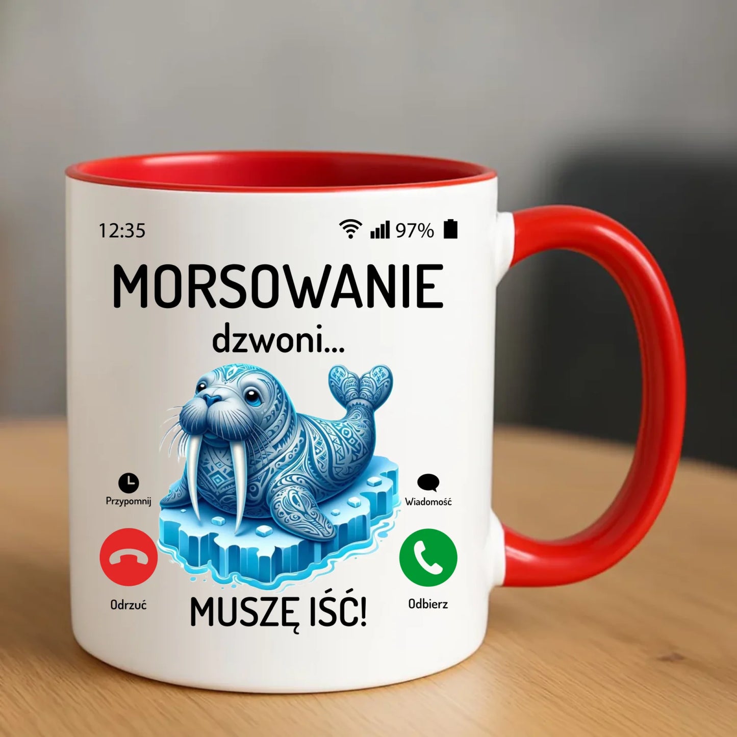 Kubek - prezent dla morsa - Morsowanie dzwoni muszę iść - Mors HM04 - StoryCups.pl