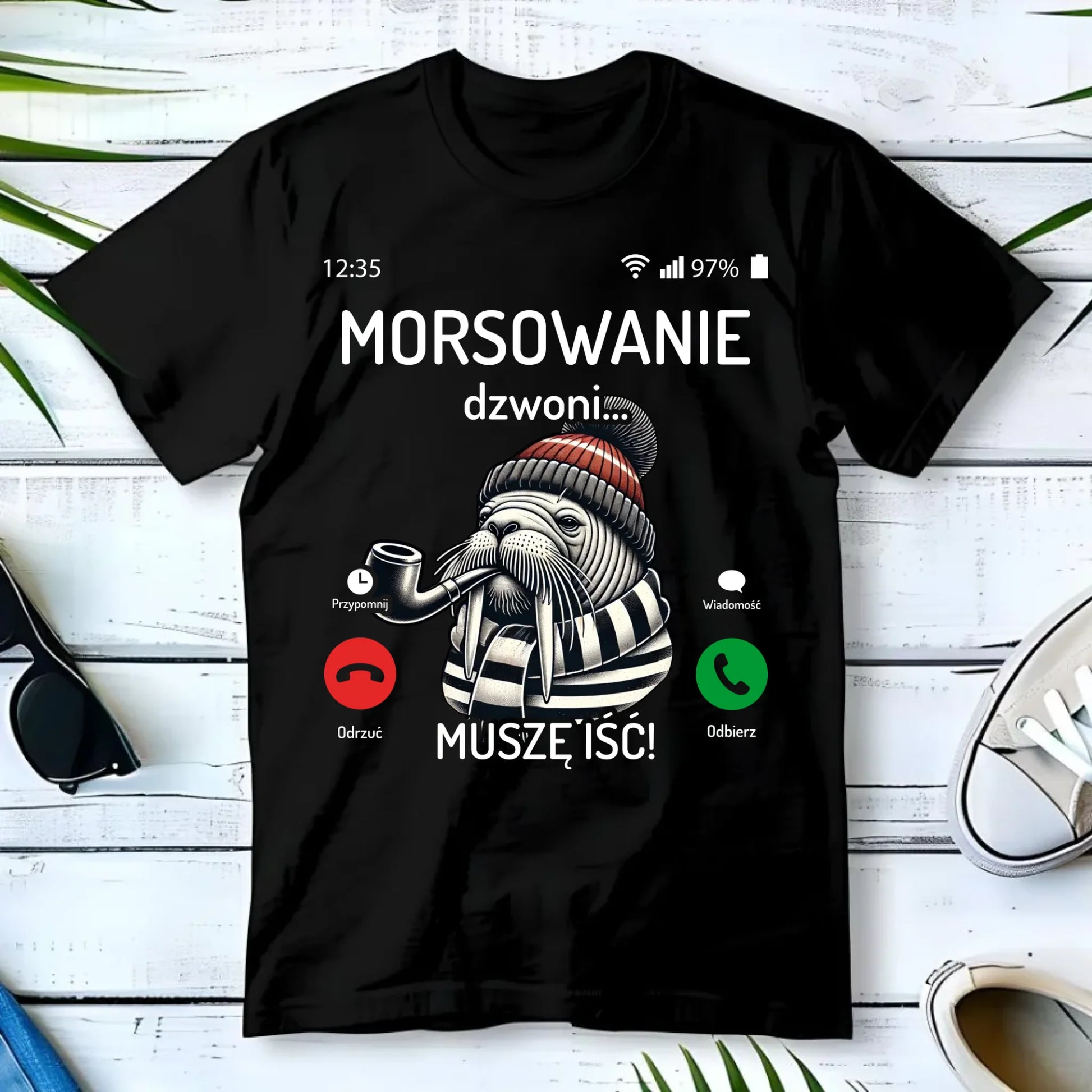 Koszulka męska - prezent dla morsa - Morsowanie dzwoni muszę iść - Mors HM19 - StoryCups.pl