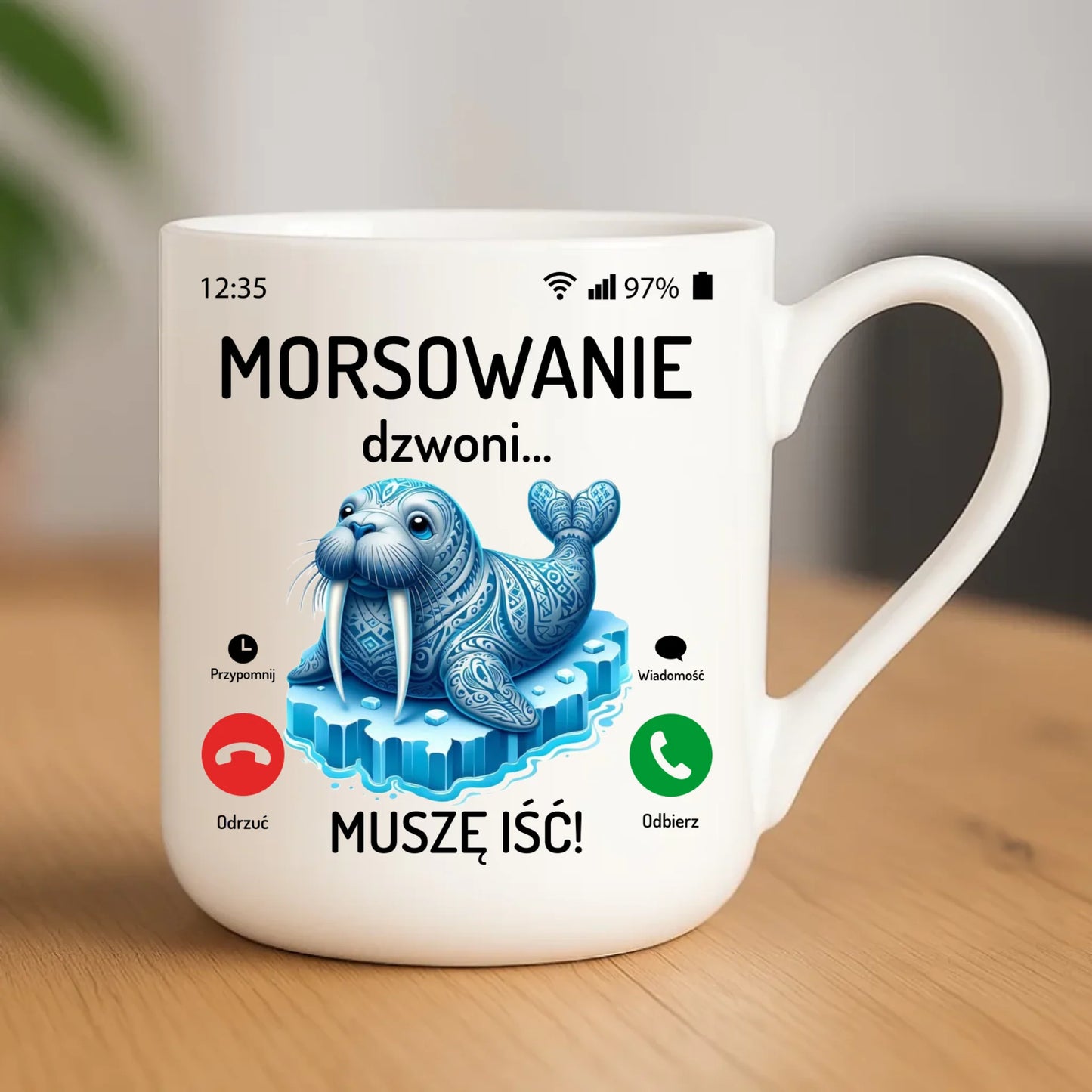 Kubek elegant - prezent dla morsa - Morsowanie dzwoni muszę iść - Mors HM04 - StoryCups.pl