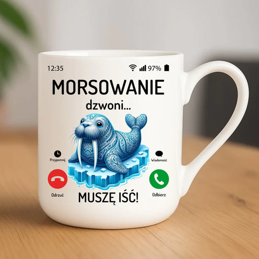 Kubek elegant - prezent dla morsa - Morsowanie dzwoni muszę iść - Mors HM04 - StoryCups.pl