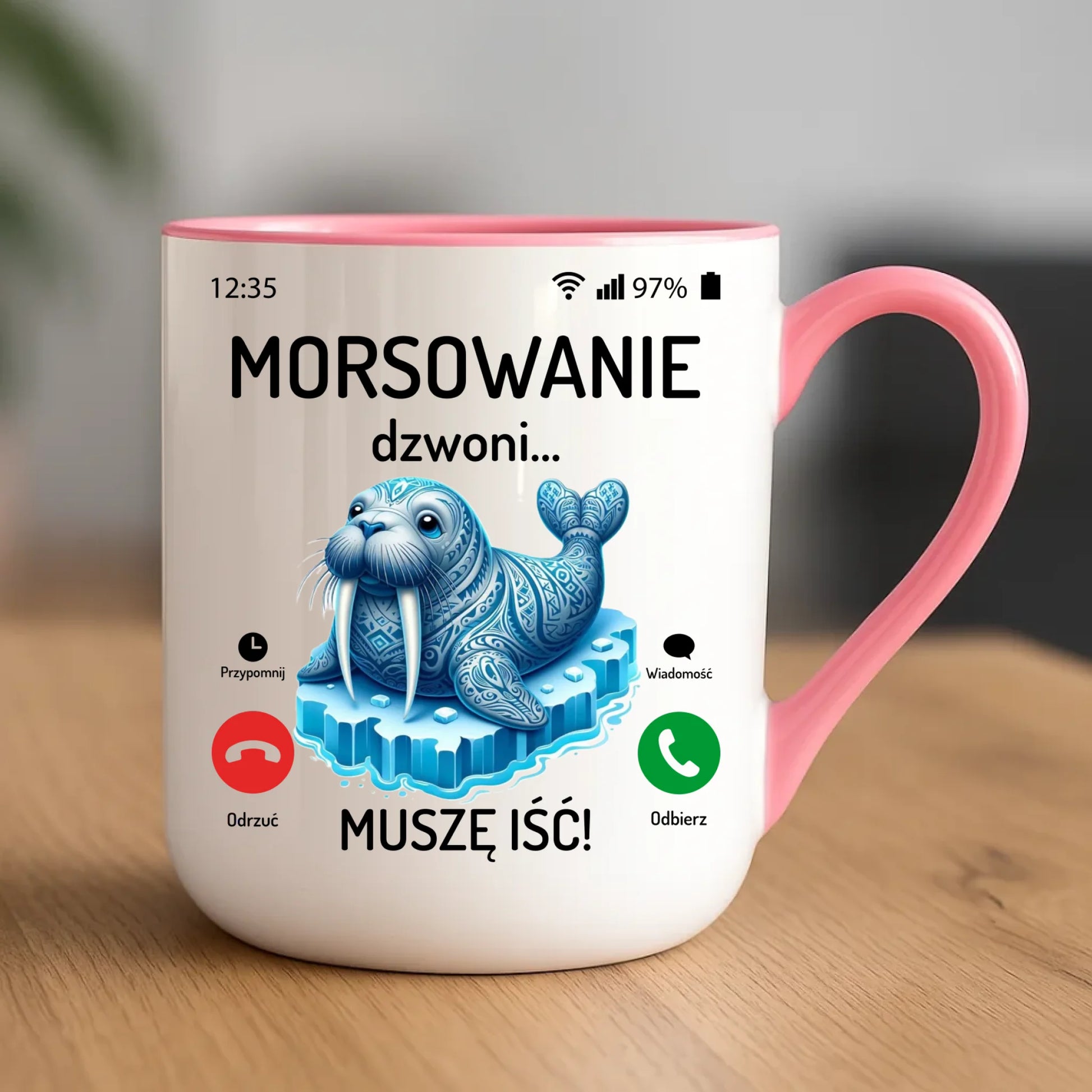 Kubek elegant - prezent dla morsa - Morsowanie dzwoni muszę iść - Mors HM04 - StoryCups.pl